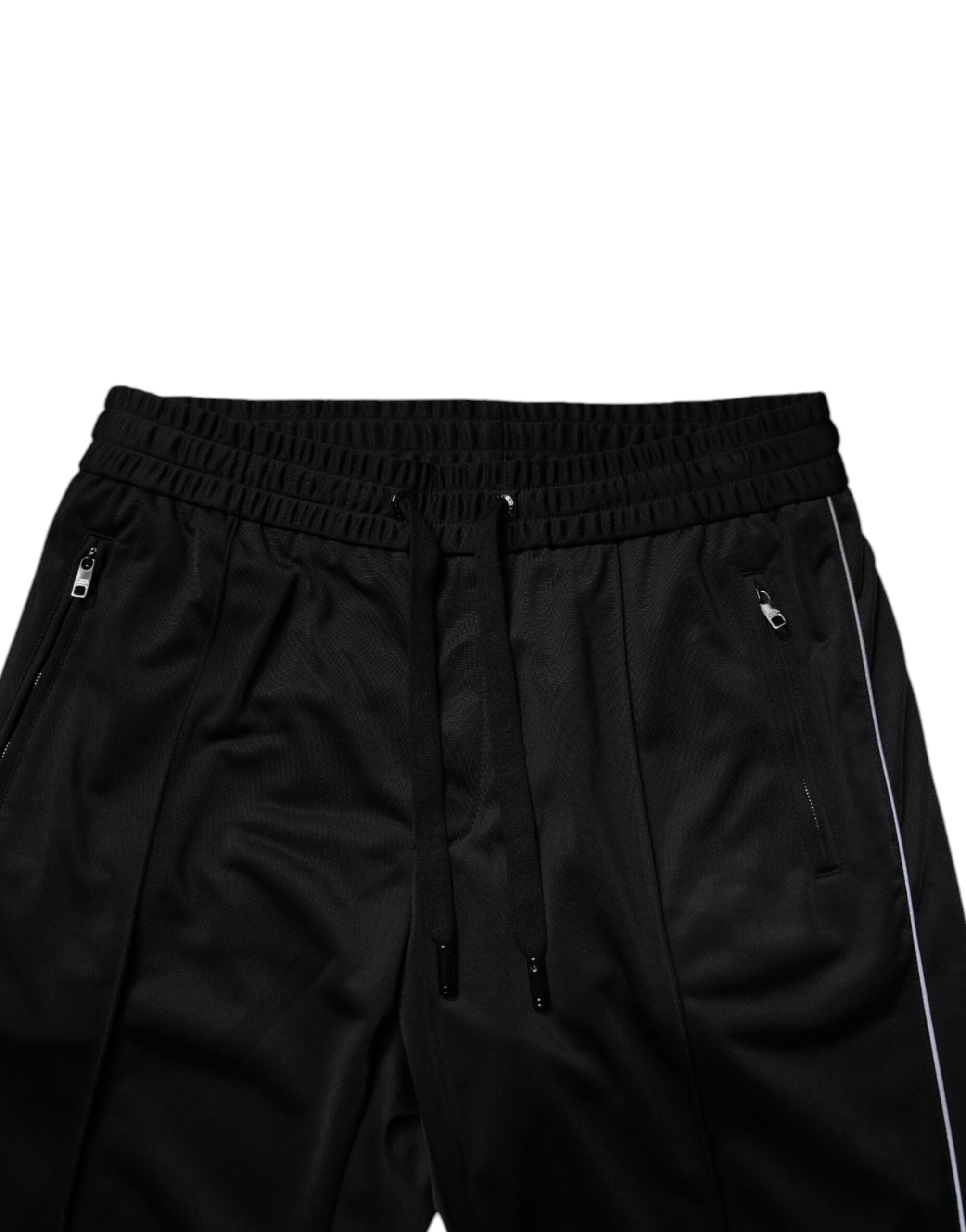 Dolce & Gabbana Schwarze Polyester Herren Jogger Sweatpants Hosen