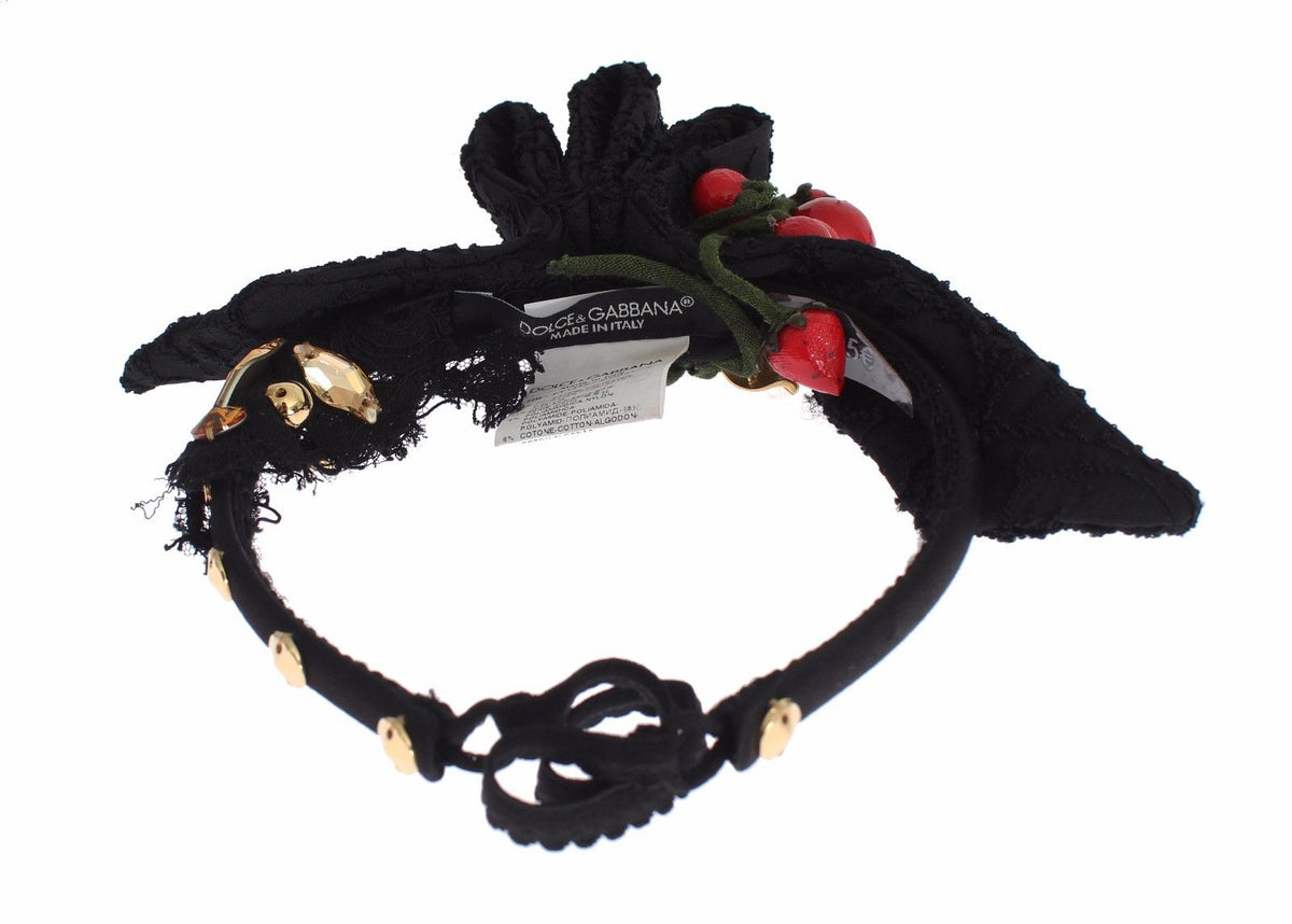 Dolce & Gabbana Diadem Stirnband Tiara Beere Frucht Kristall Schleife Haar