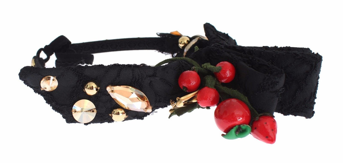 Dolce & Gabbana Diadem Stirnband Tiara Beere Frucht Kristall Schleife Haar