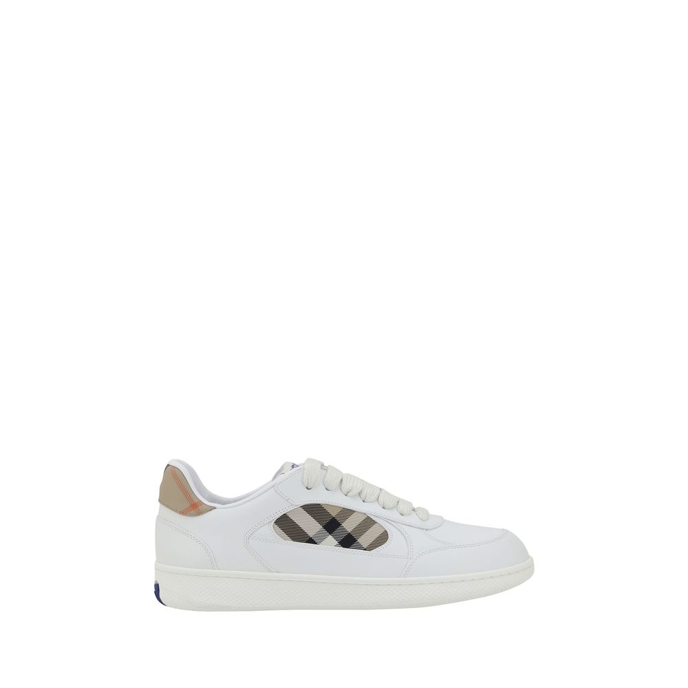 Burberry Weiße Low-Top-Sneaker aus Kalbsleder Bos Taurus