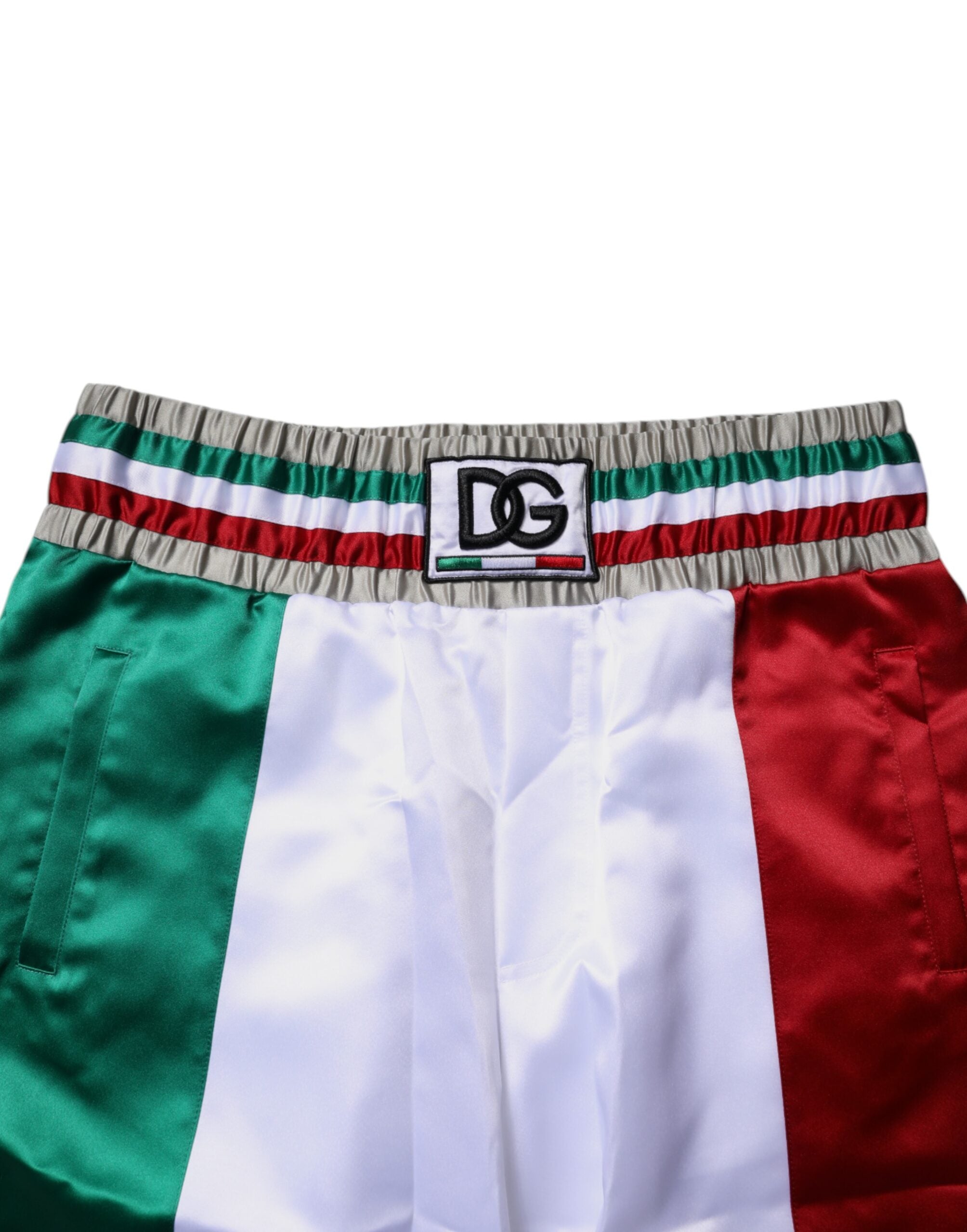Dolce & Gabbana Mehrfarbige Bermuda-Shorts aus Polyester, Made in Italy