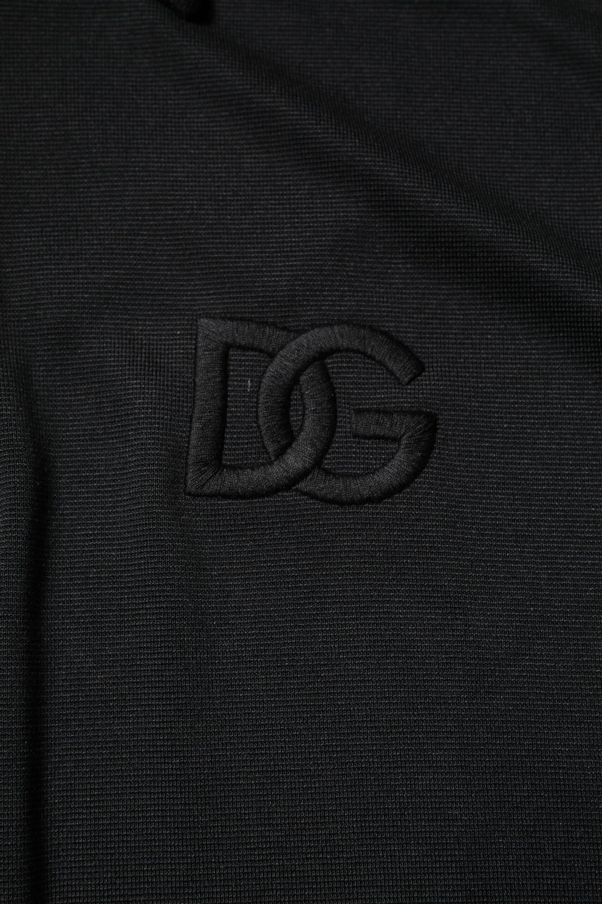 Dolce & Gabbana Schwarzes Polyester DG Logo Poloshirt mit Kragen