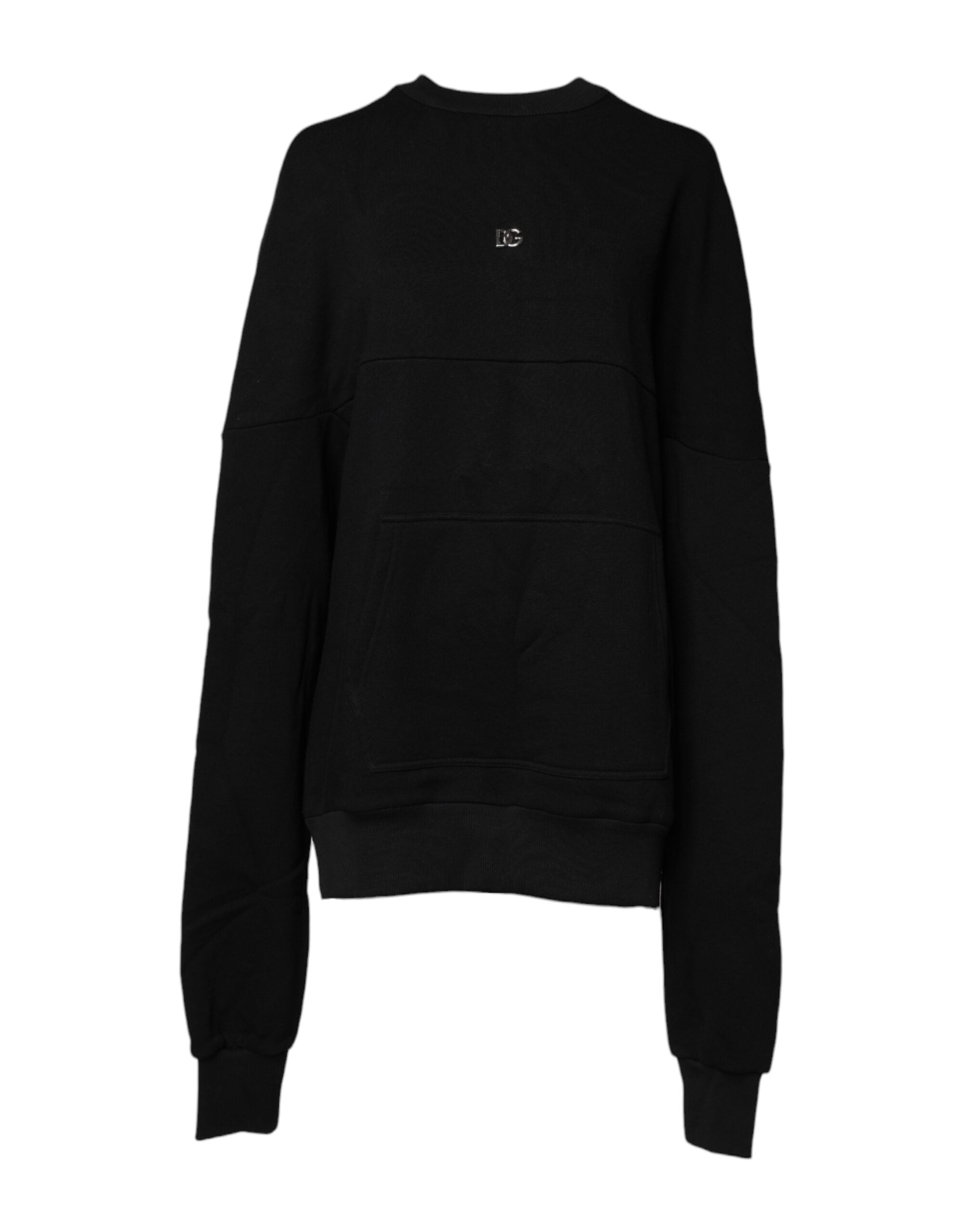 Dolce & Gabbana Schwarzer Baumwoll-Rundhals-Sweatshirt