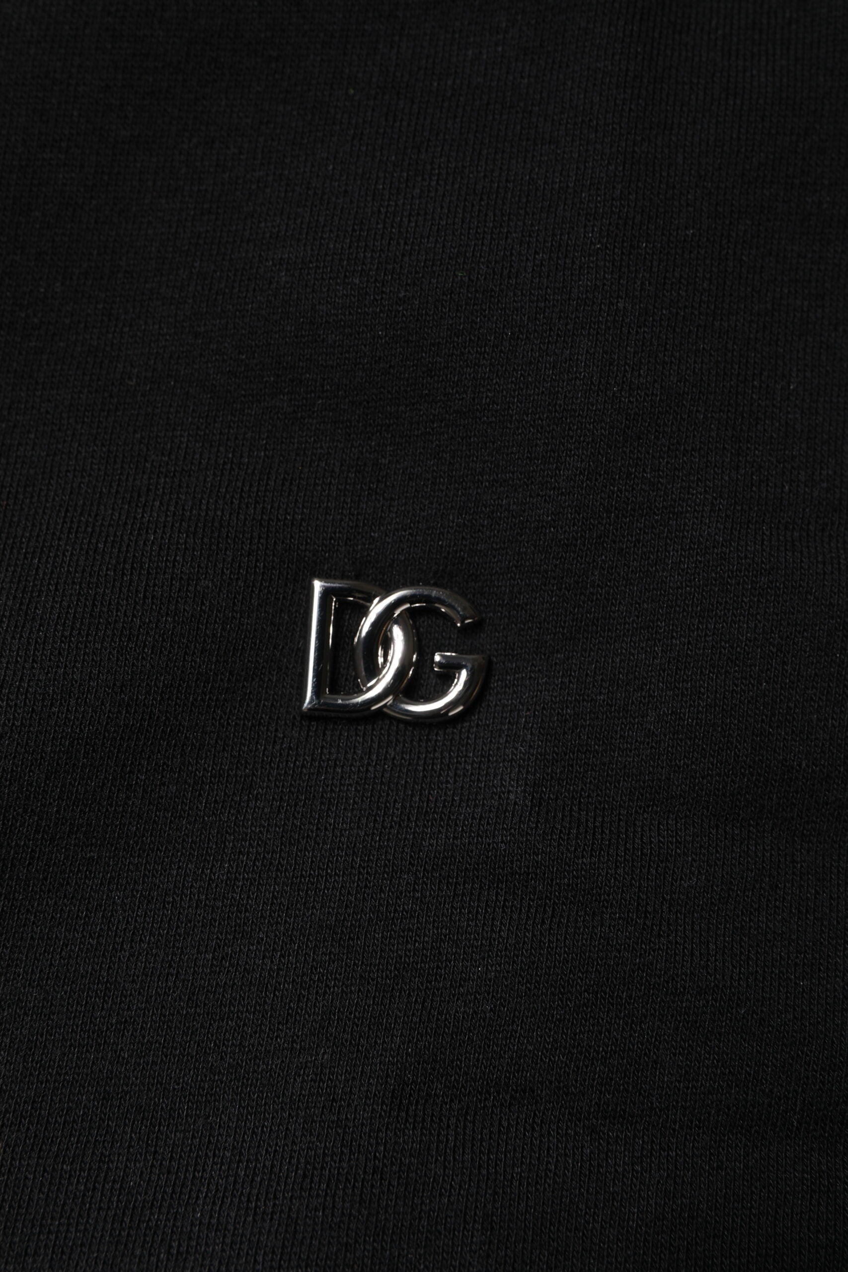 Dolce & Gabbana Schwarzer Baumwoll-Rundhals-Sweatshirt