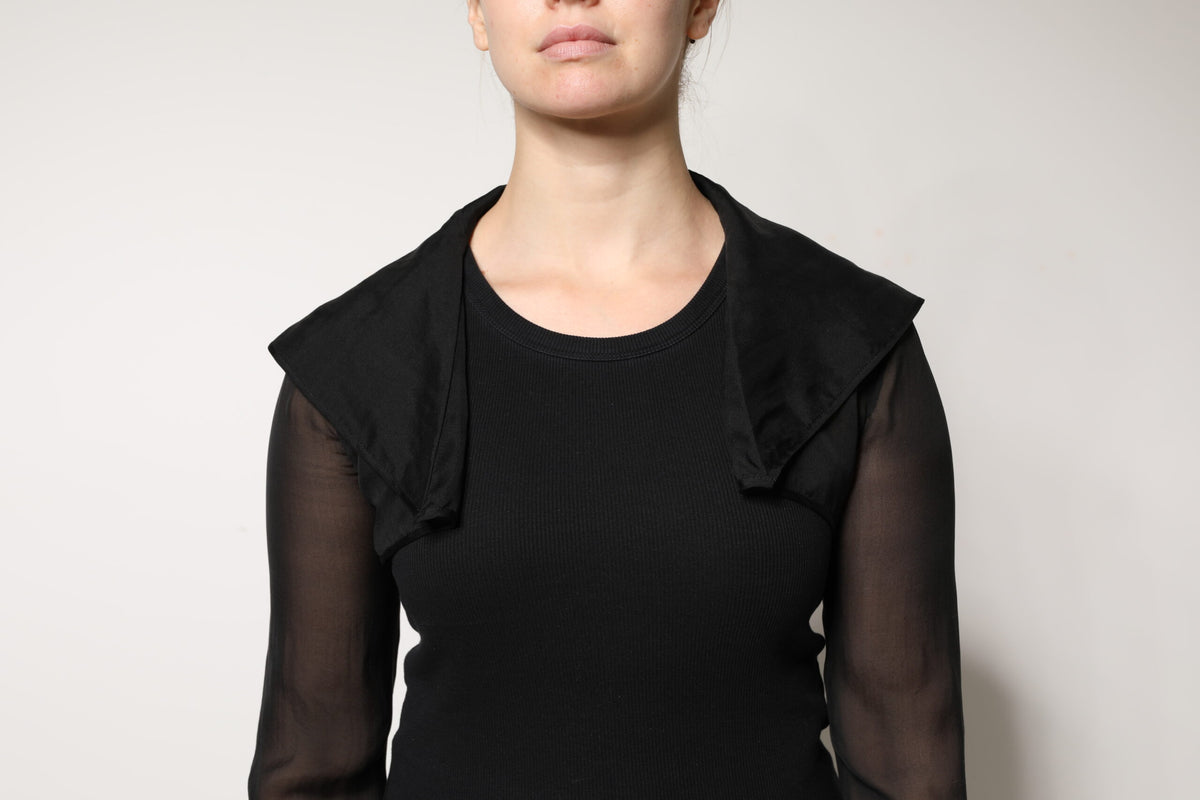 Dolce & Gabbana Schwarzes Seidenblusentop mit langen Ärmeln