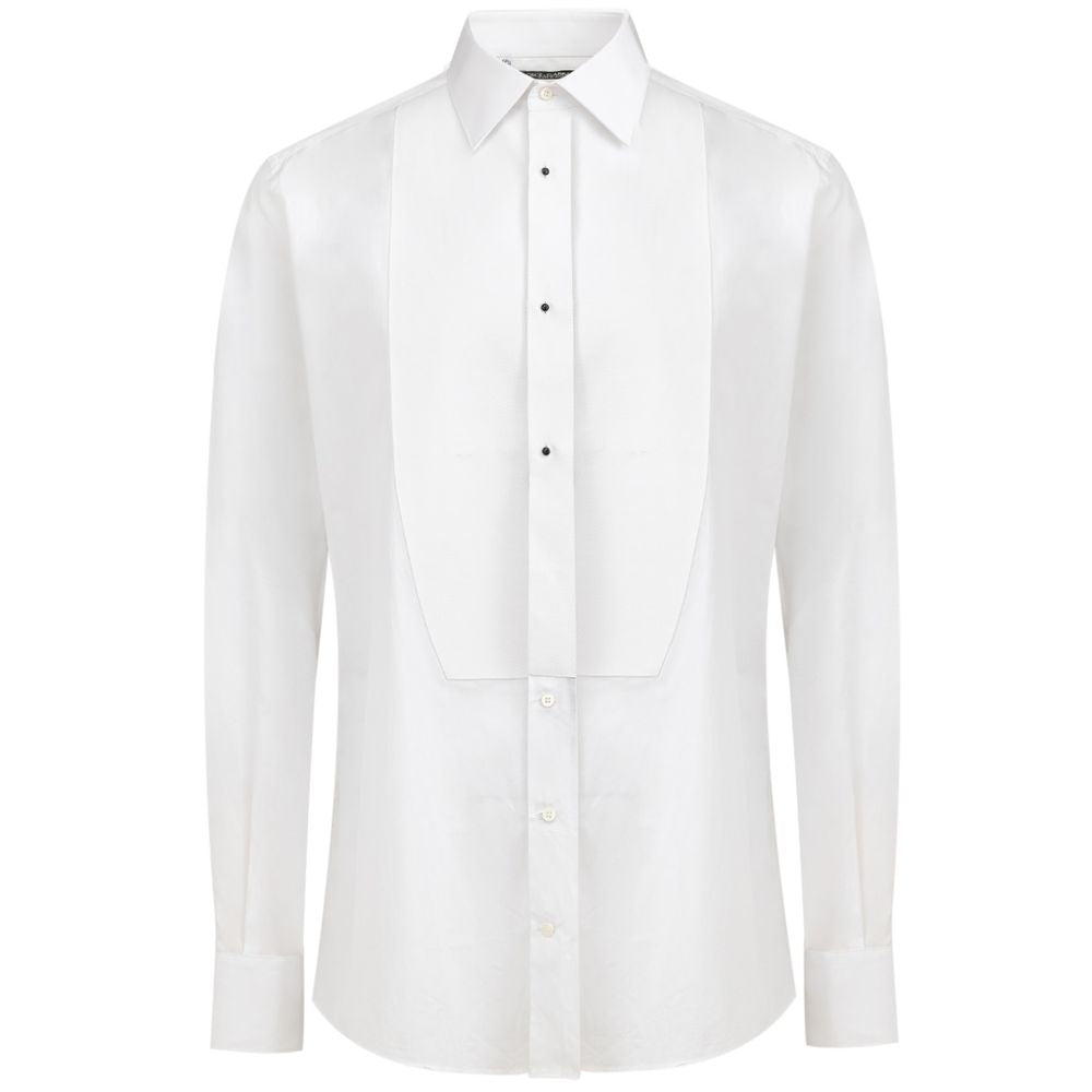Dolce & Gabbana Weißes Baumwollkleidhemd