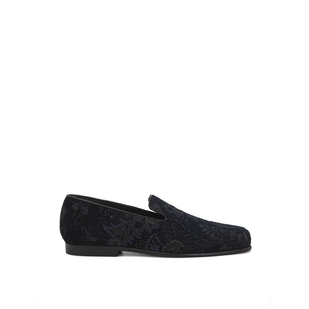 Etro Blaue Loafer aus Leder zum Hineinschlüpfen