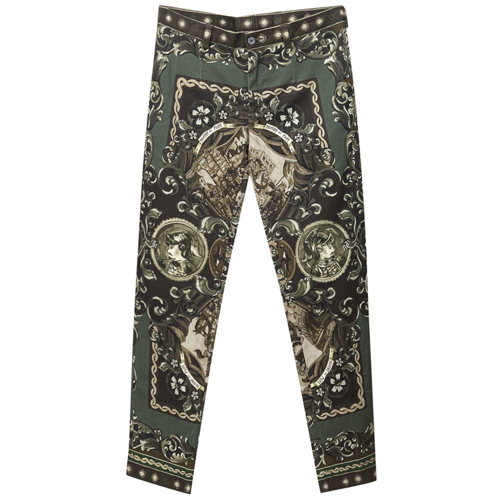 Dolce & Gabbana Grüne Baumwoll-Freizeithose
