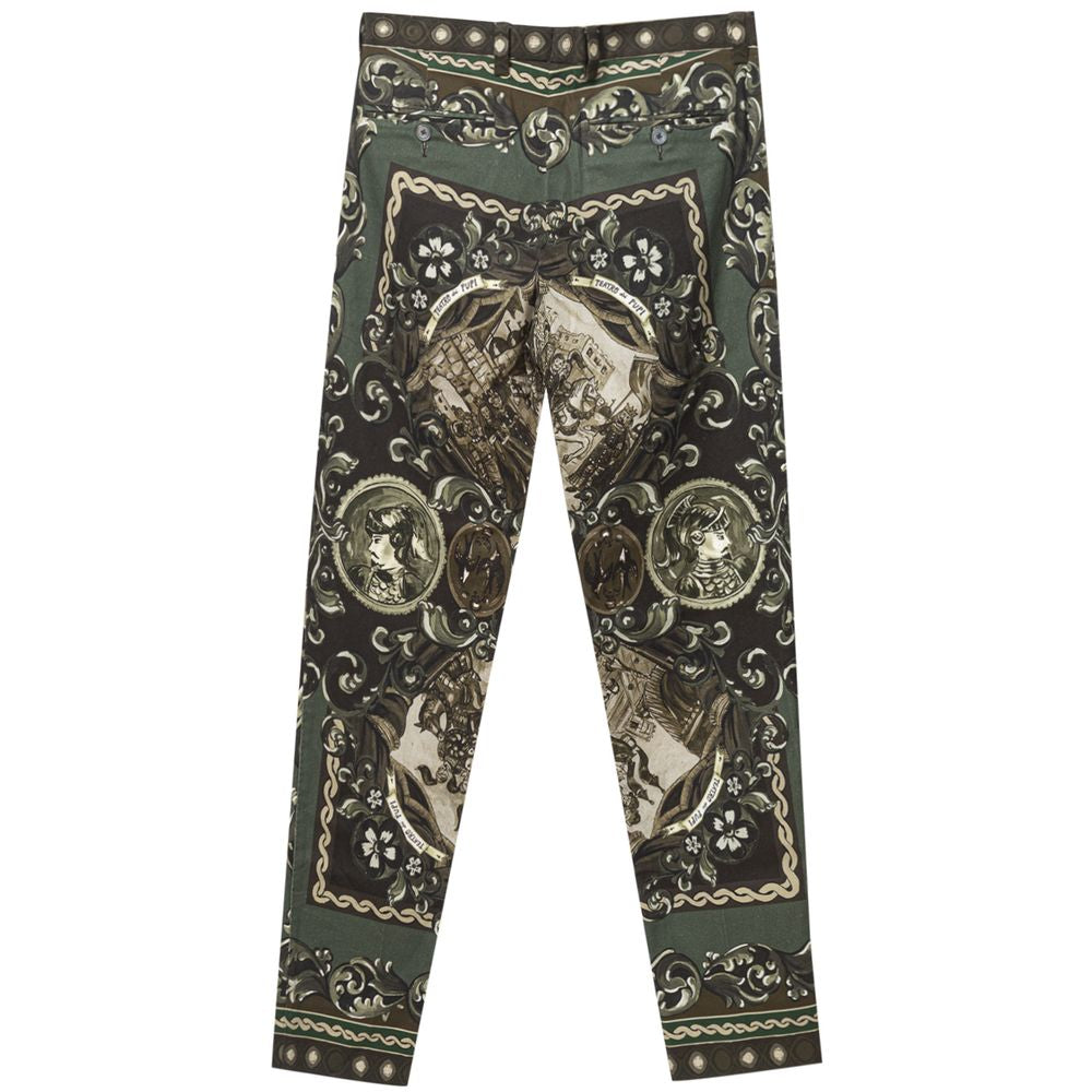 Dolce & Gabbana Grüne Baumwoll-Freizeithose