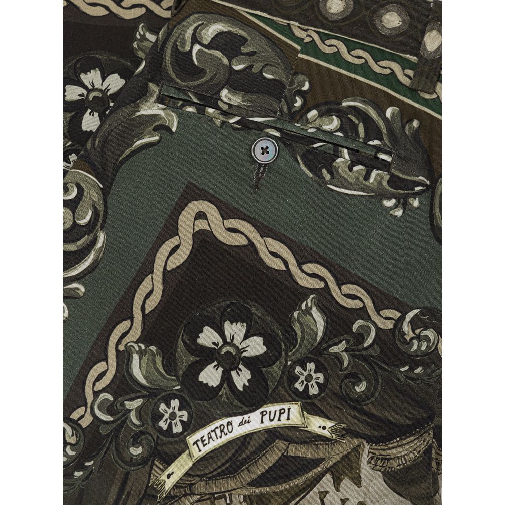 Dolce & Gabbana Grüne Baumwoll-Freizeithose