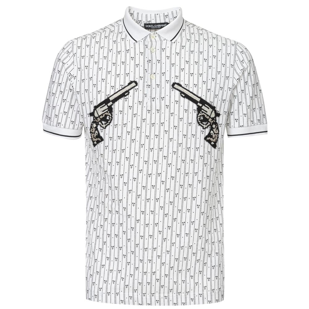 Dolce & Gabbana Weißes Poloshirt aus Baumwolle