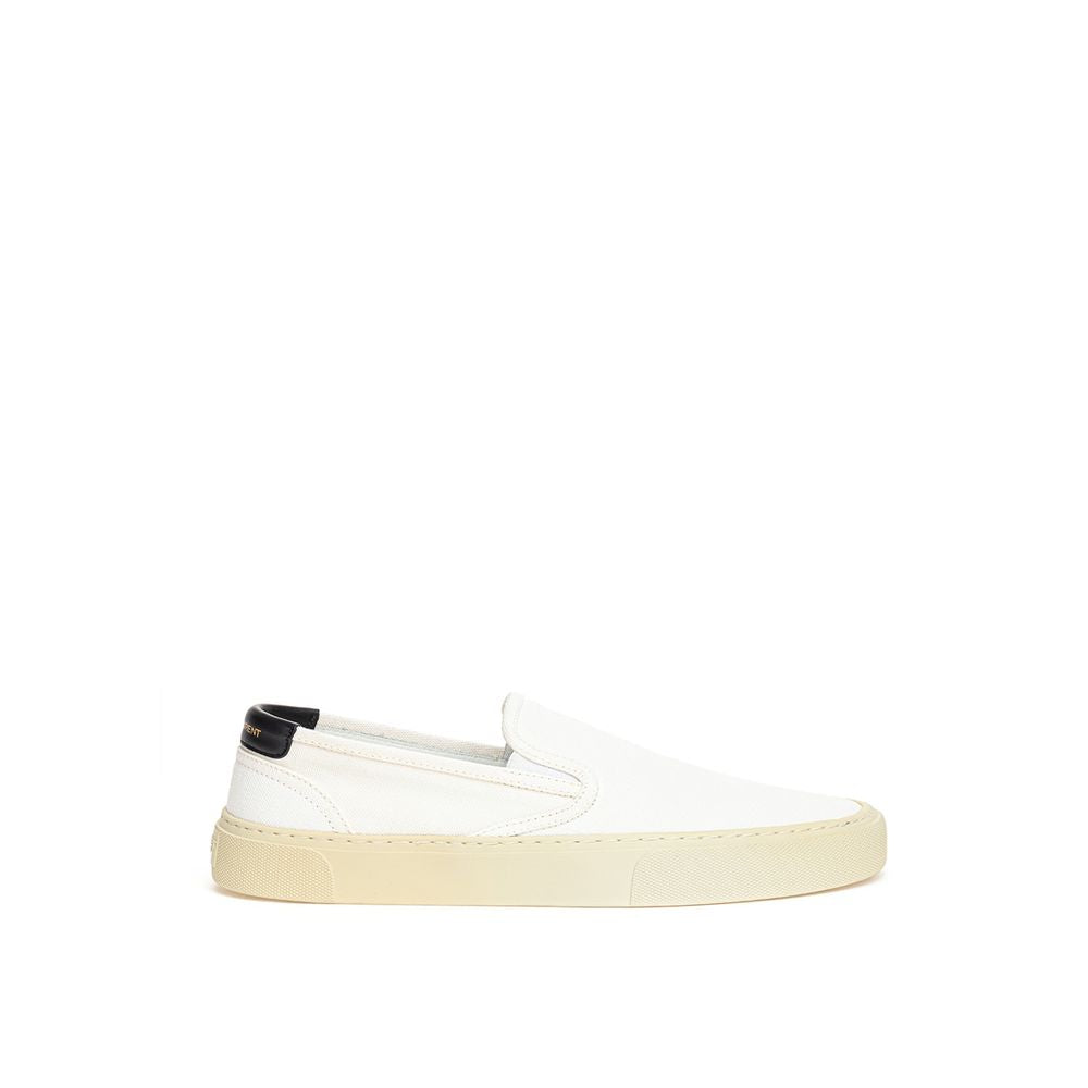 Saint Laurent Weiße Low-Top-Sneaker aus Baumwolle