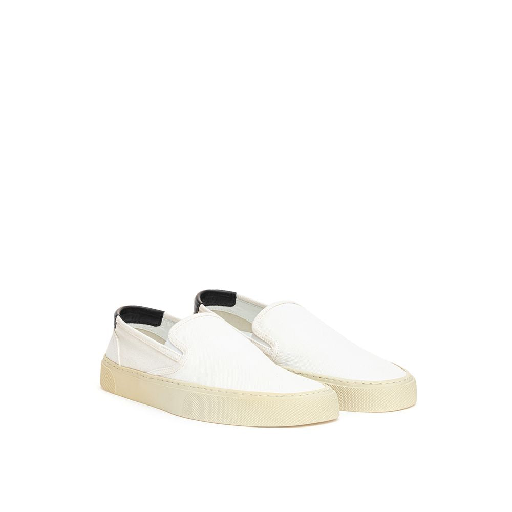 Saint Laurent Weiße Low-Top-Sneaker aus Baumwolle