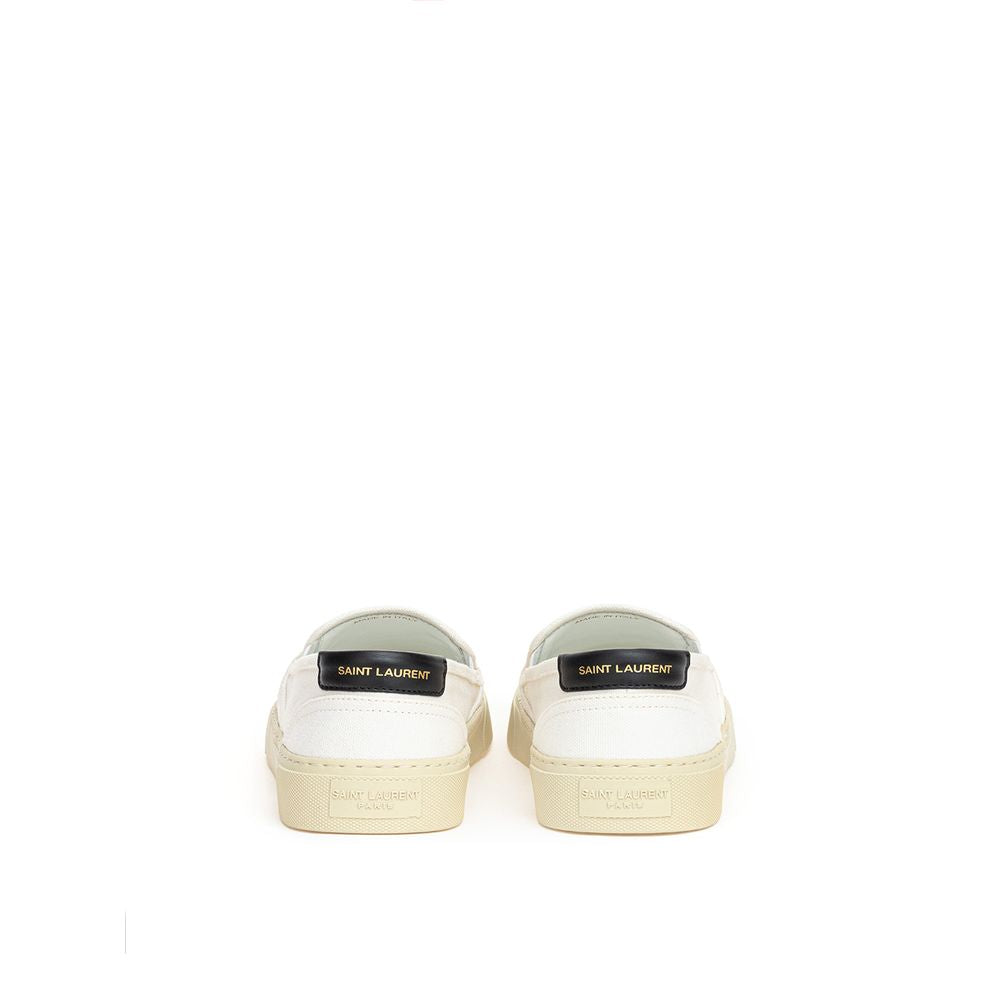 Saint Laurent Weiße Low-Top-Sneaker aus Baumwolle