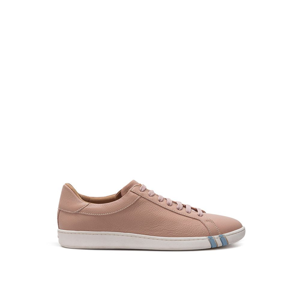Bally Rosa Leder Sportliche Turnschuhe