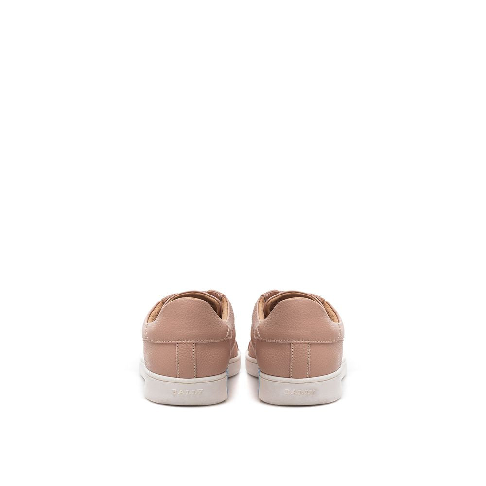 Bally Rosa Leder Sportliche Turnschuhe