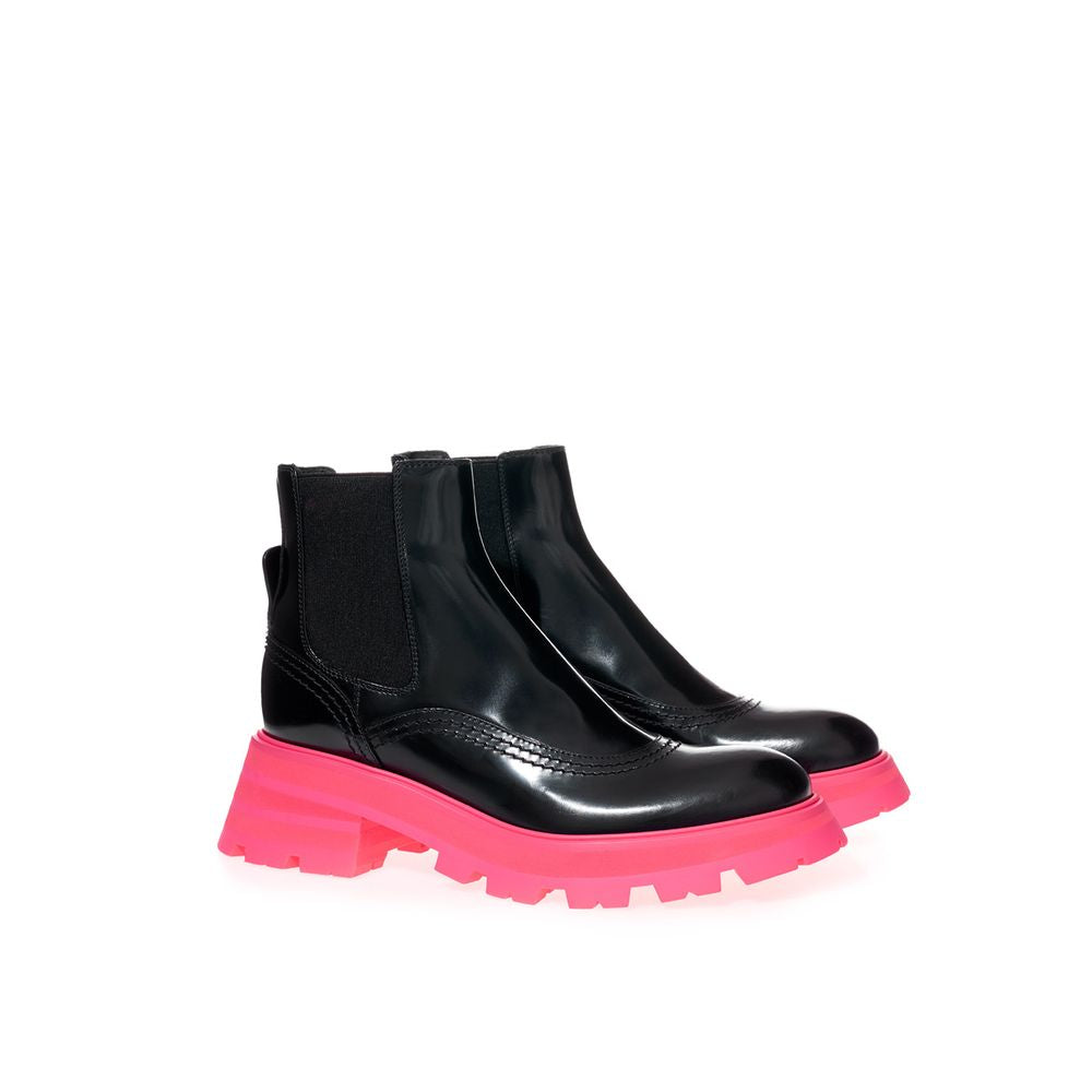 Alexander McQueen Schwarze Chelsea Boots aus Leder