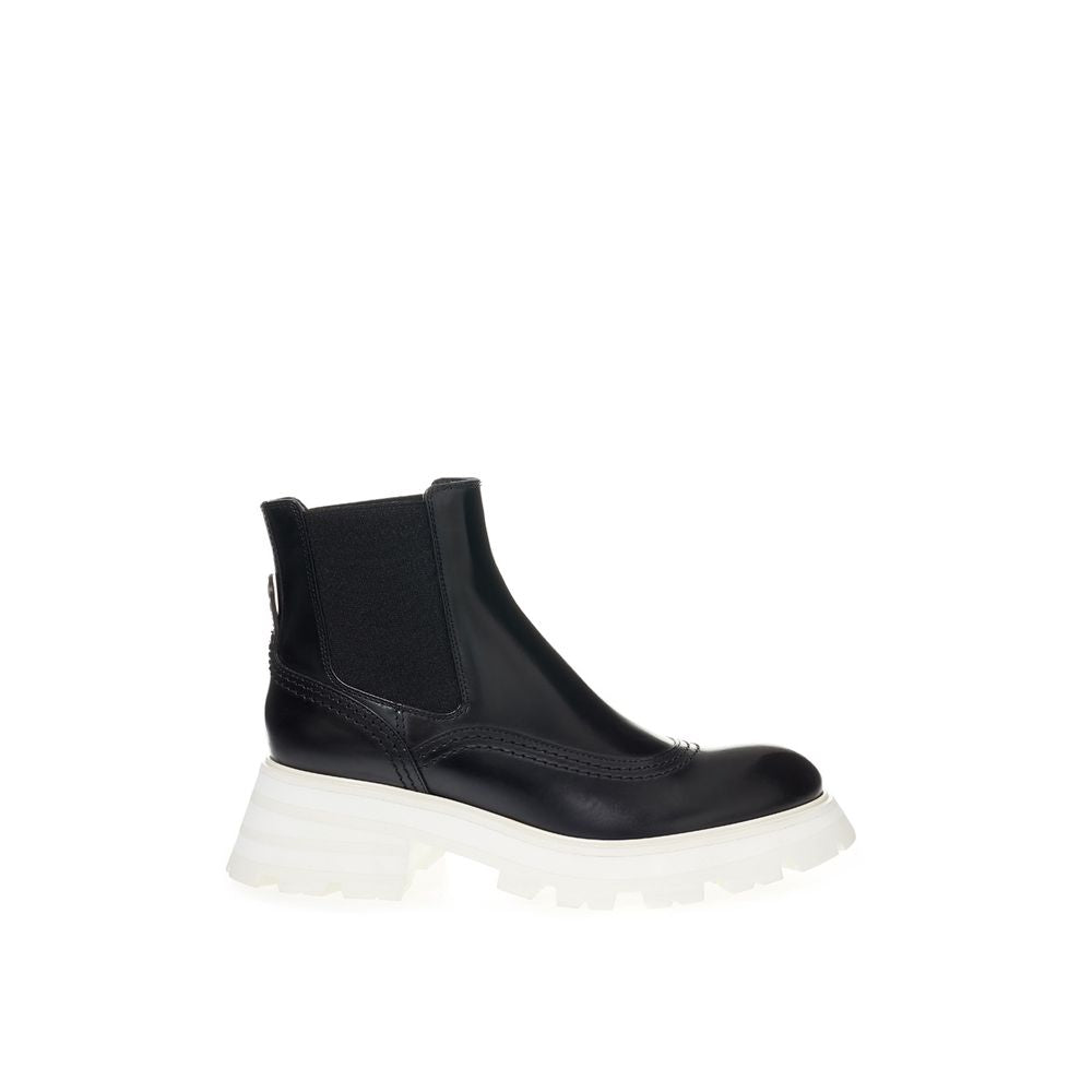 Alexander McQueen Schwarze Chelsea Boots aus Leder