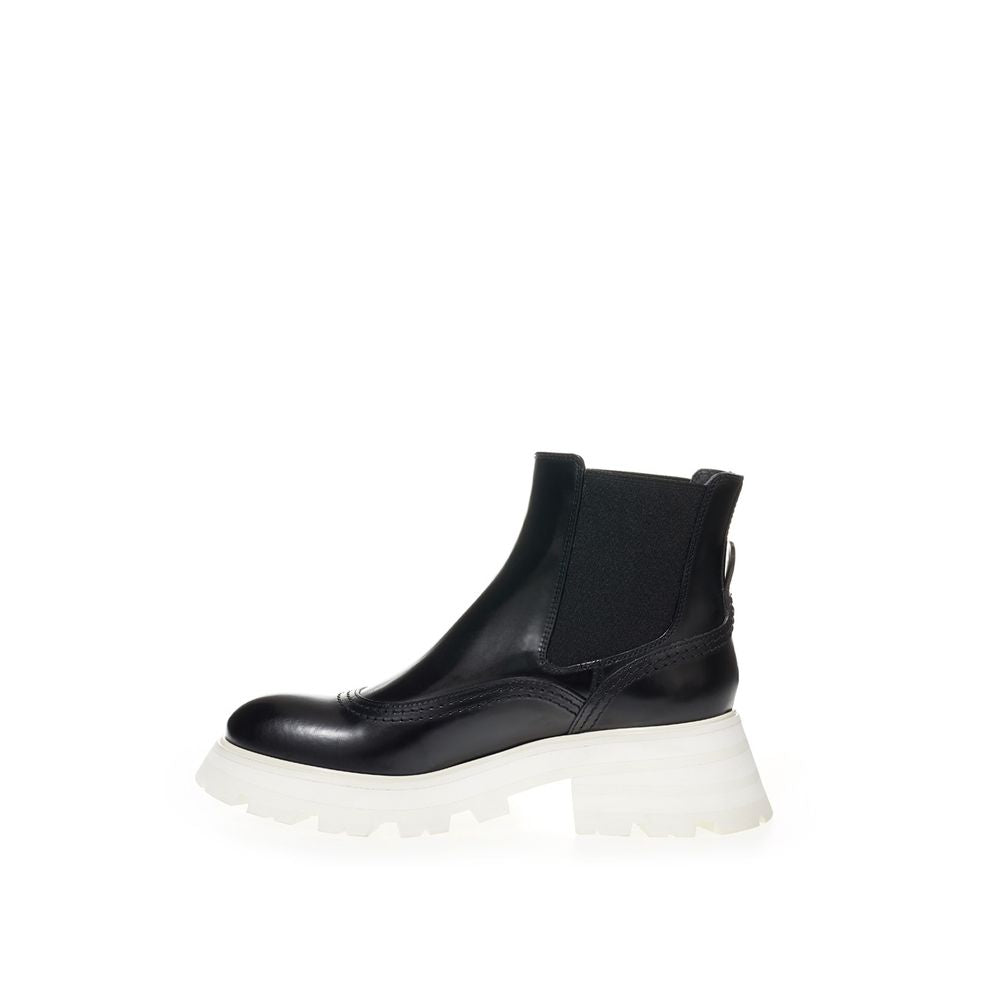 Alexander McQueen Schwarze Chelsea Boots aus Leder