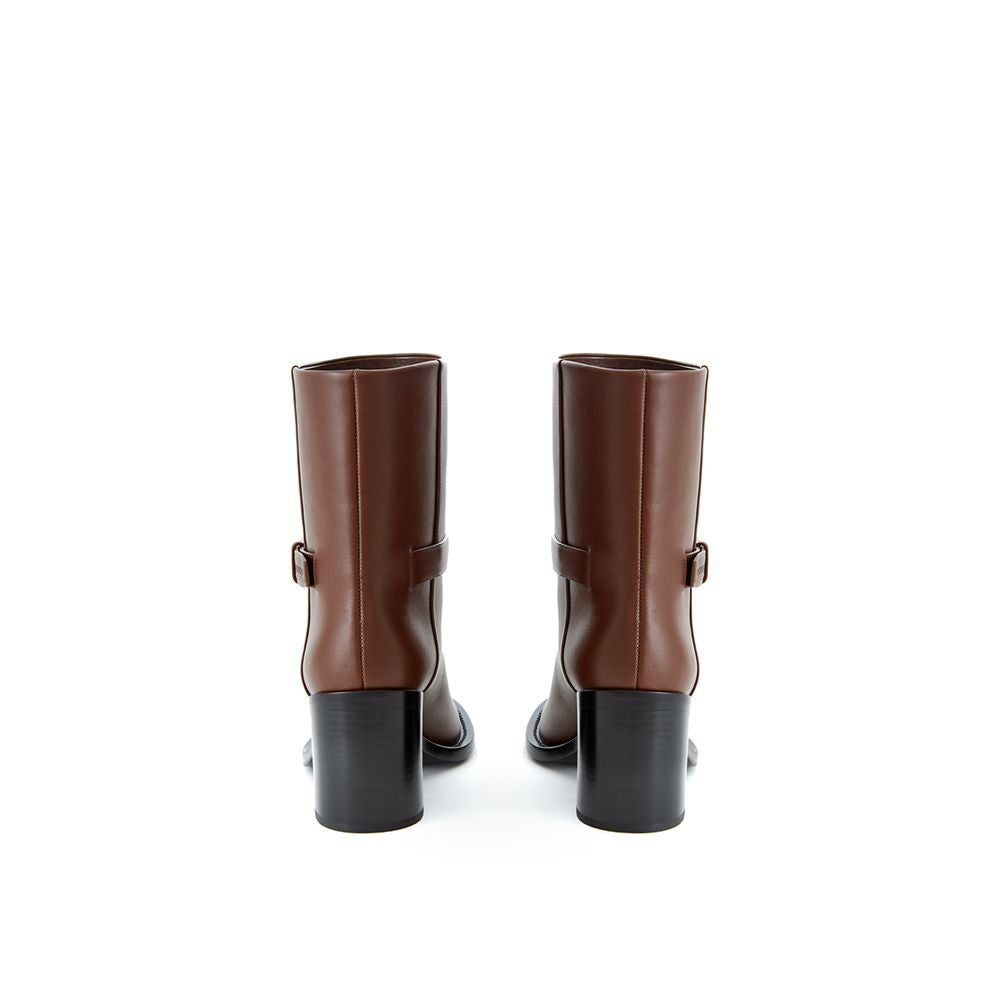 Burberry Braune Lederstiefeletten