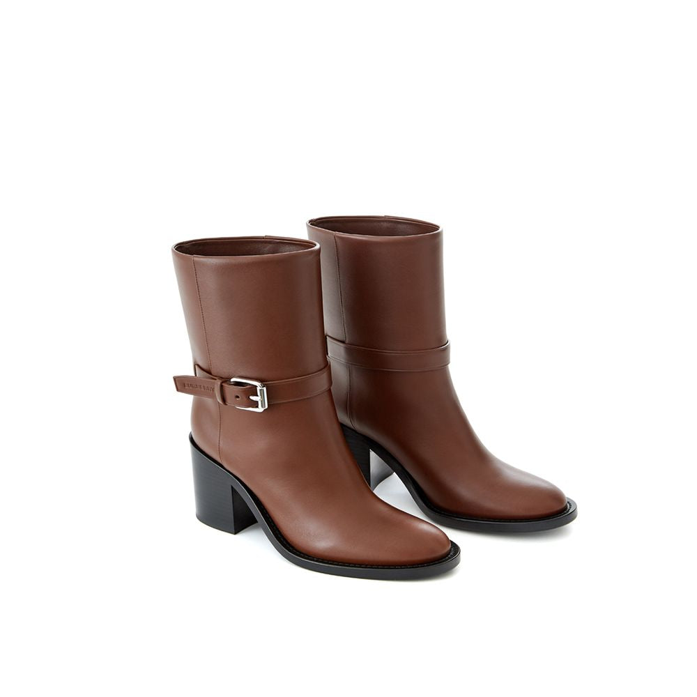 Burberry Braune Lederstiefeletten