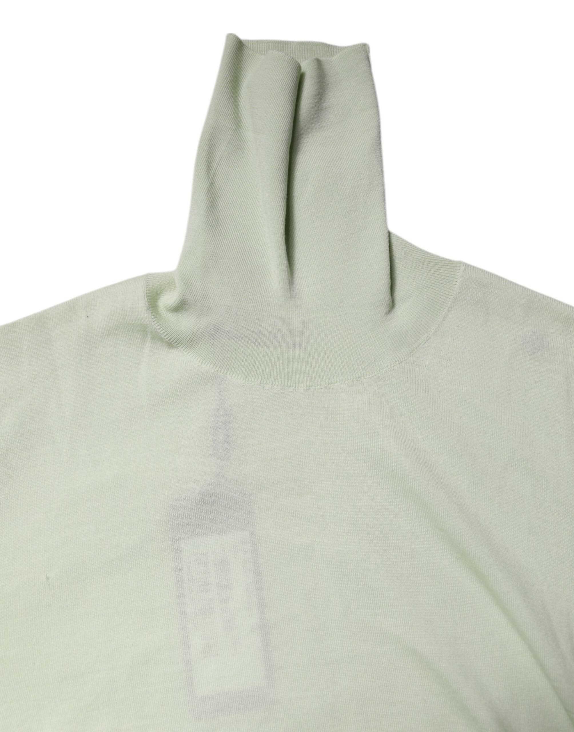 Dolce & Gabbana Rollkragenpullover aus hellgrüner Wolle