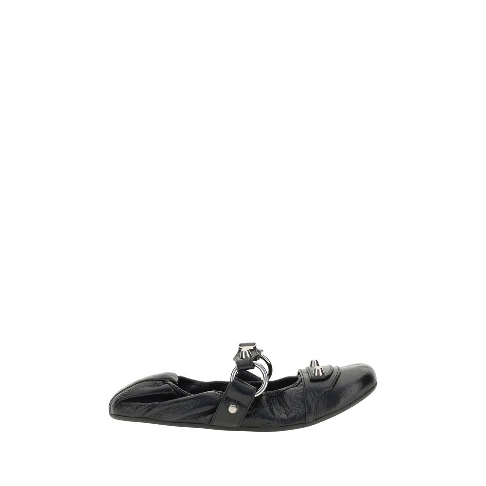 Balenciaga Schwarze Ballerinas aus Kalbsleder Bos Taurus
