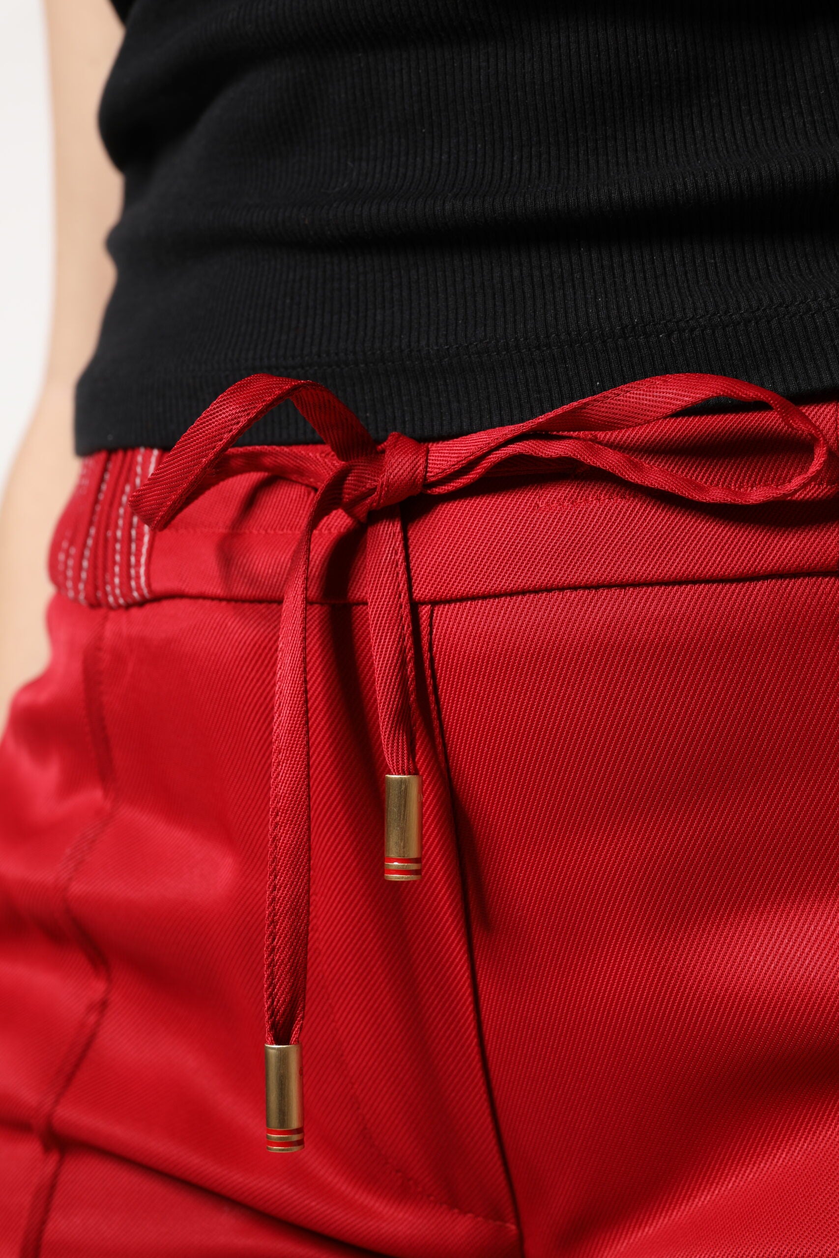 Dolce & Gabbana Rote Viskose-Hose in gerader Passform