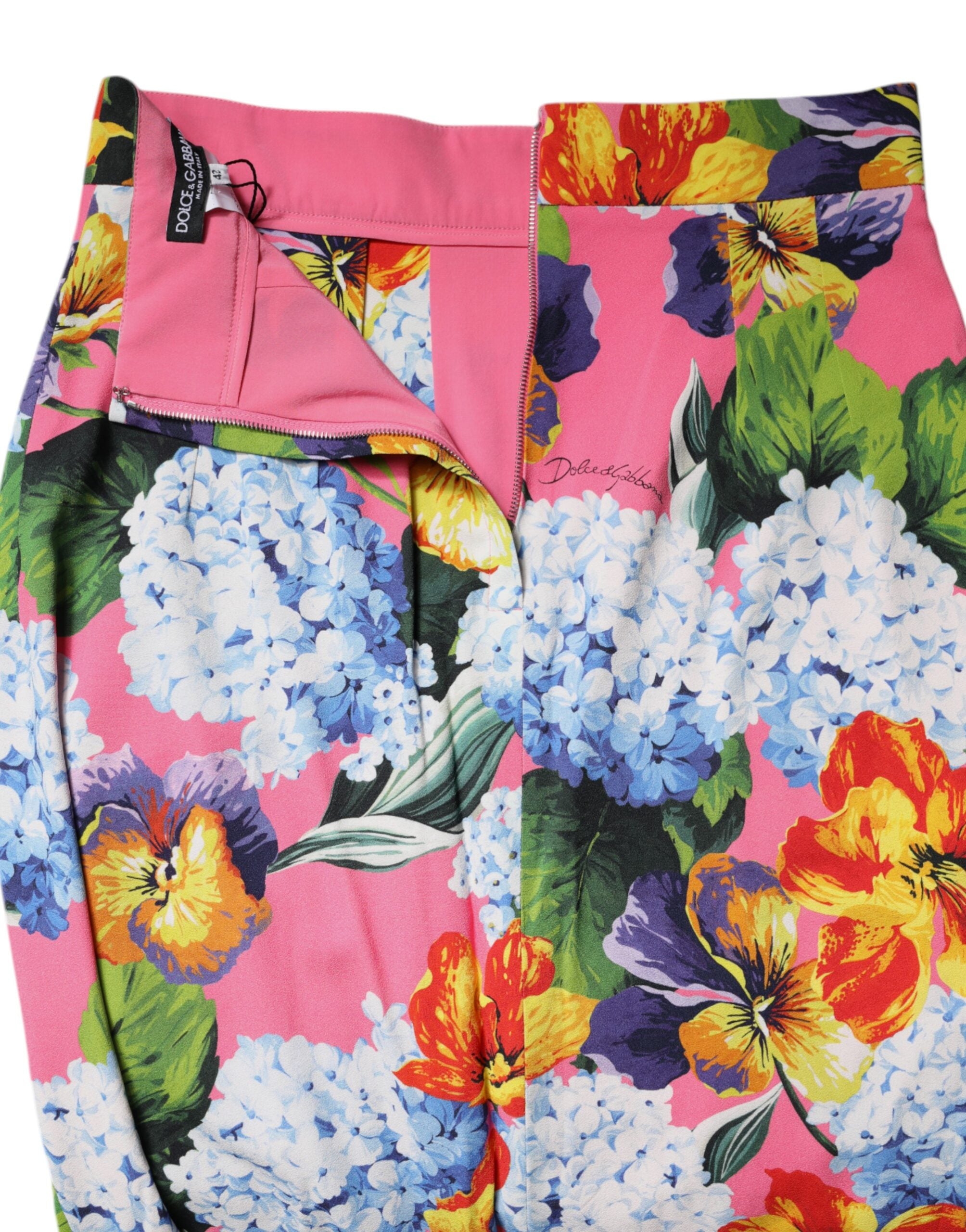 Dolce & Gabbana Multicolor Floraler Midirock mit hoher Taille