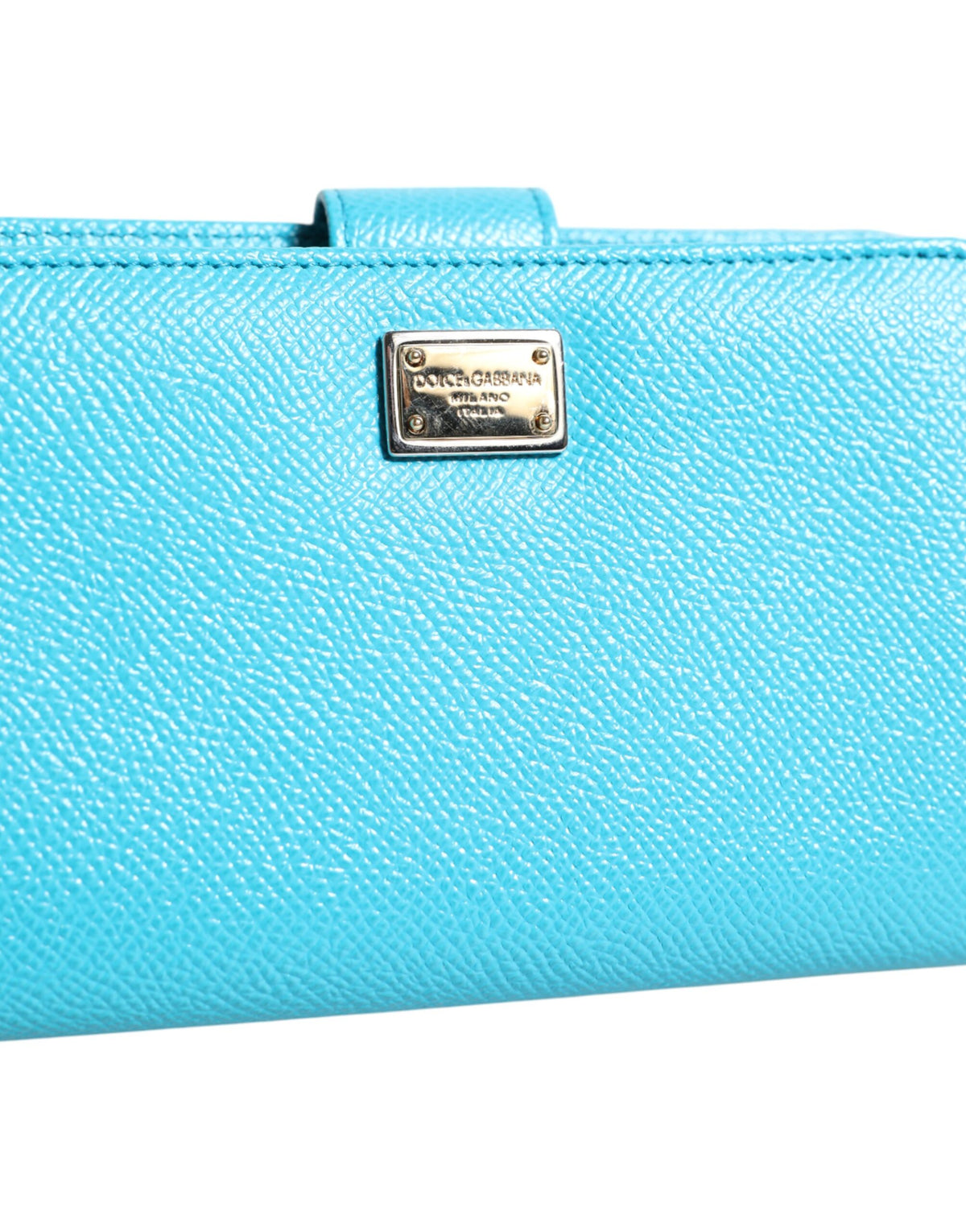 Dolce & Gabbana Hellblaue Leder Bifold Continental Clutch Geldbörse