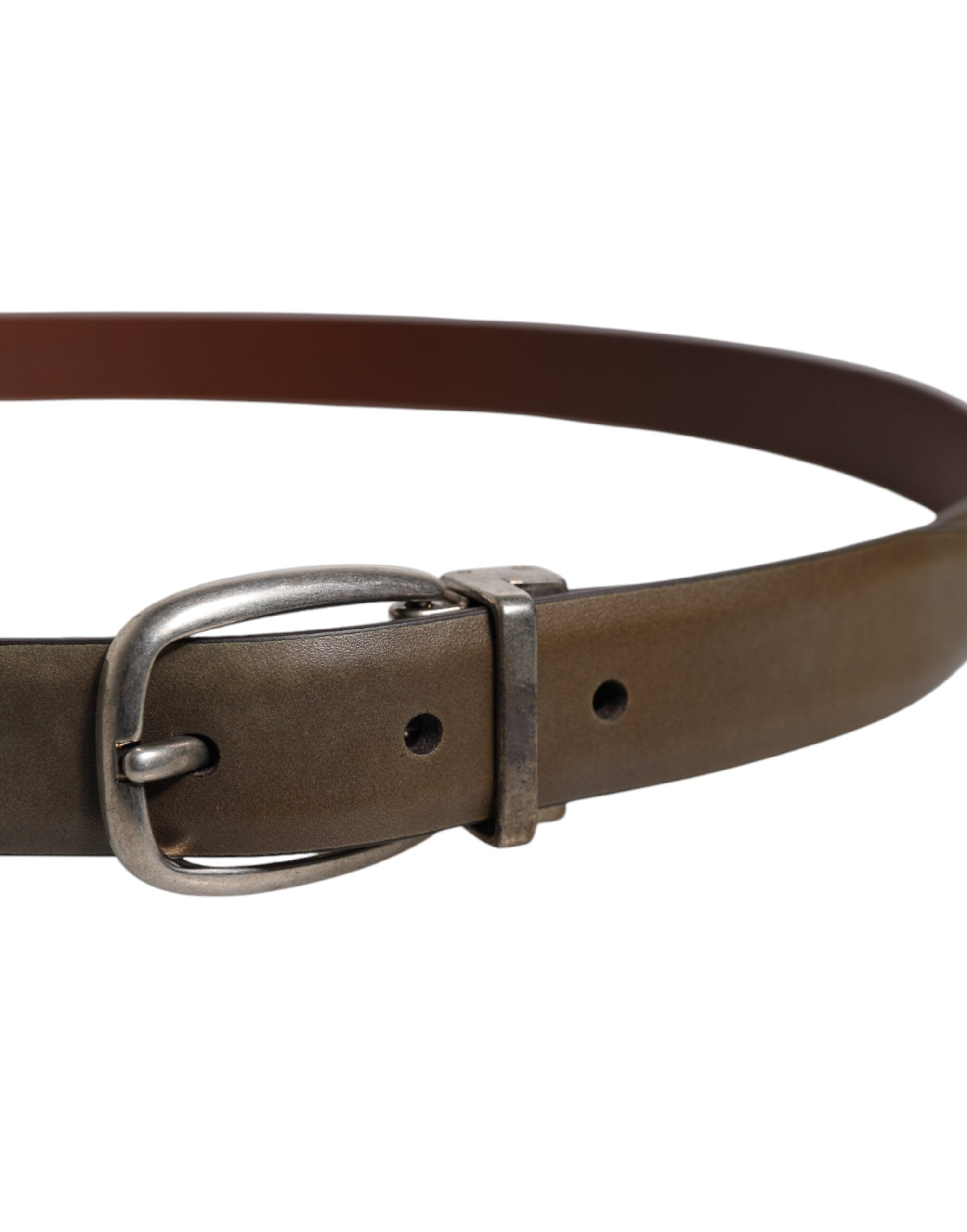Dolce & Gabbana Brauner Ledergürtel mit klassischer Metall-Logo-Schnalle