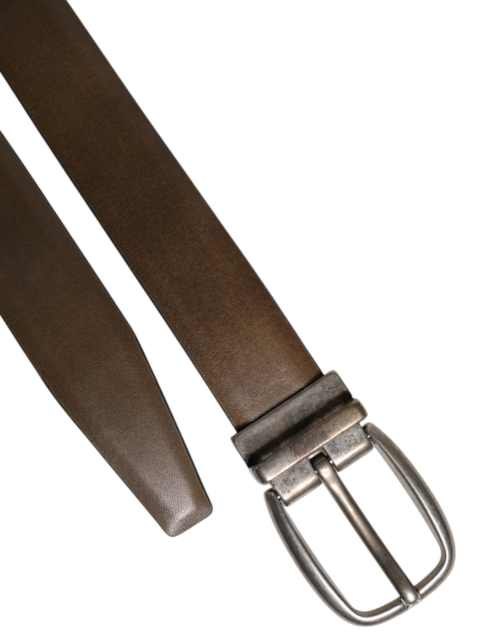 Dolce & Gabbana Brauner Ledergürtel mit klassischer Metall-Logo-Schnalle