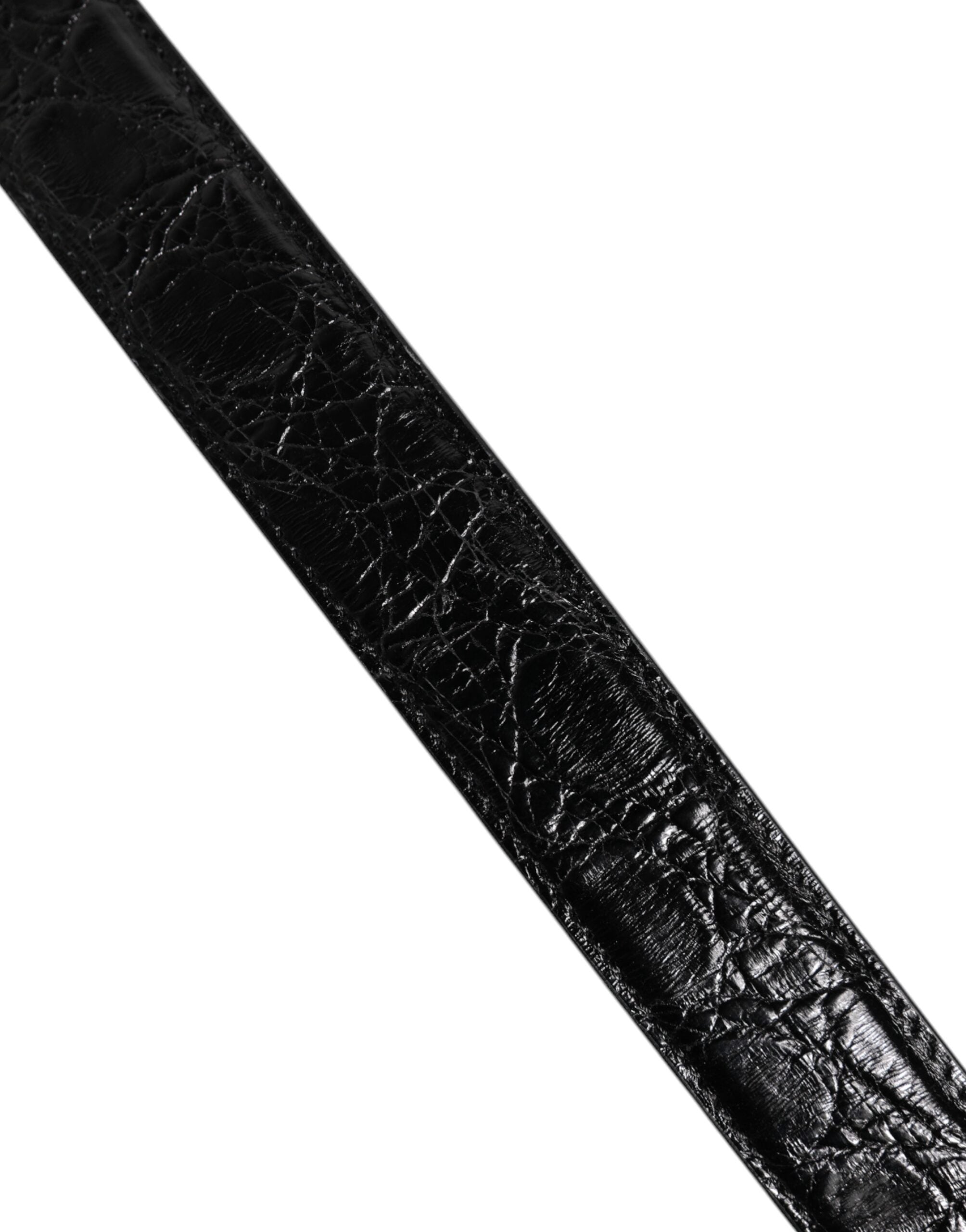 Dolce & Gabbana Schwarzes Alligatorleder Tasche Schulterriemen