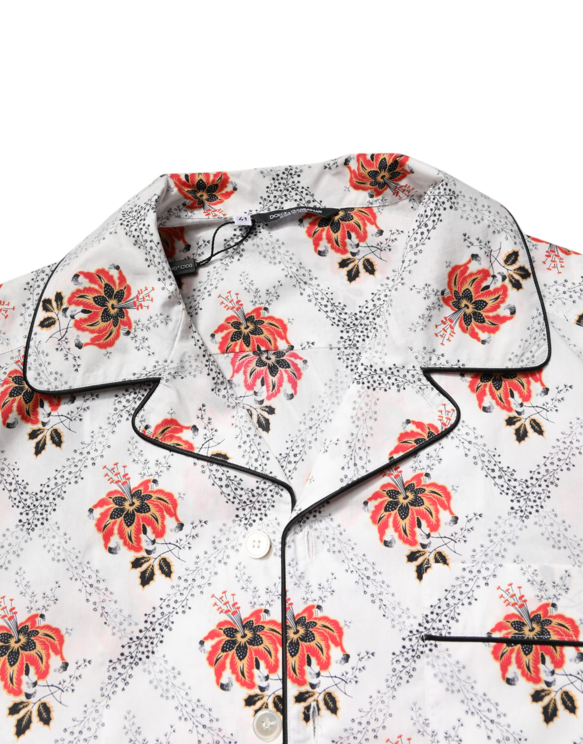 Dolce & Gabbana Multicolor Floral Print Baumwolle Pyjama Set Nachtwäsche
