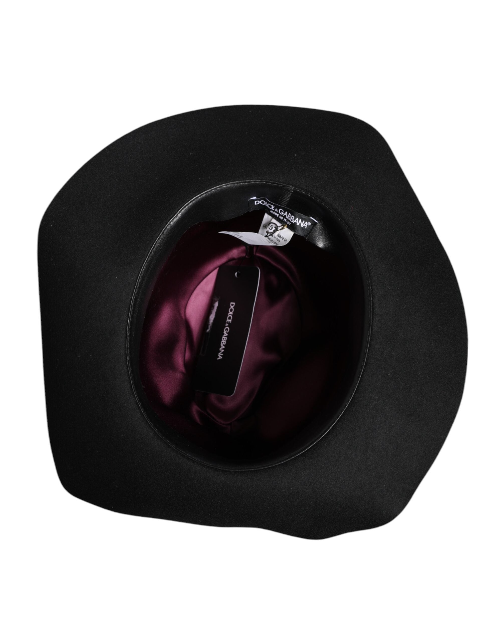 Dolce & Gabbana Schwarzer Trilby Fedora Hut mit breiter Krempe