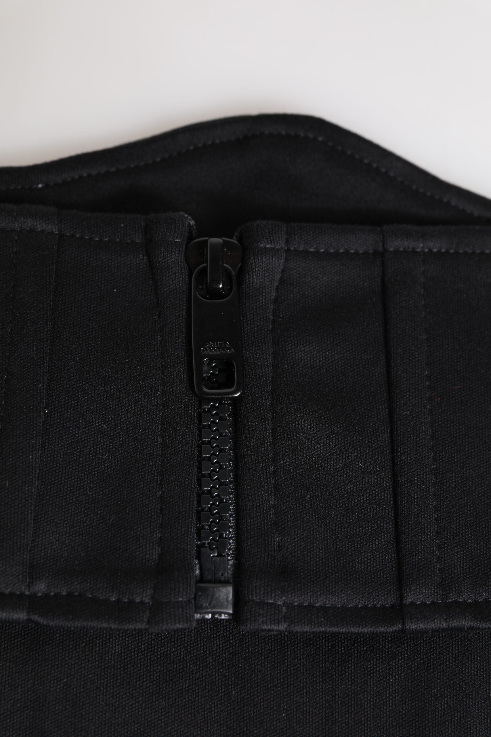 Dolce & Gabbana Schwarzer Baumwolltaille Smokinggürtel Kummerbund