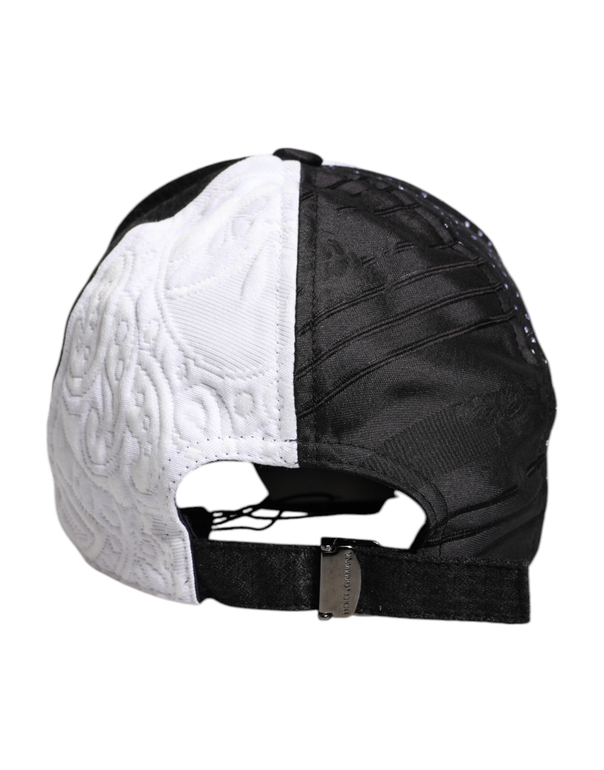Dolce & Gabbana Weiß Schwarz Polka Dot Federn Baseballmütze