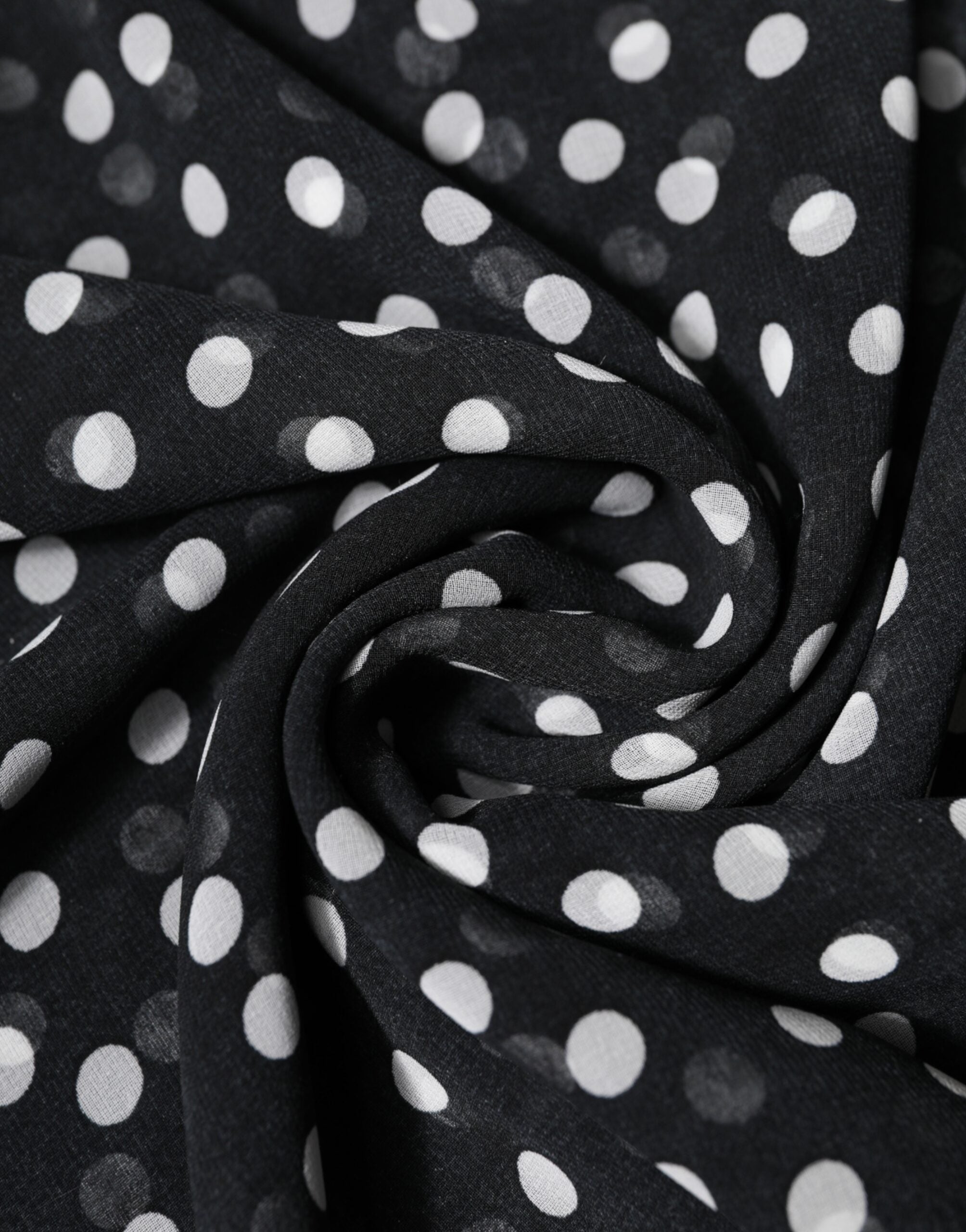 Dolce & Gabbana Schwarzer gepunkteter Polyester-Wickeltuchschal