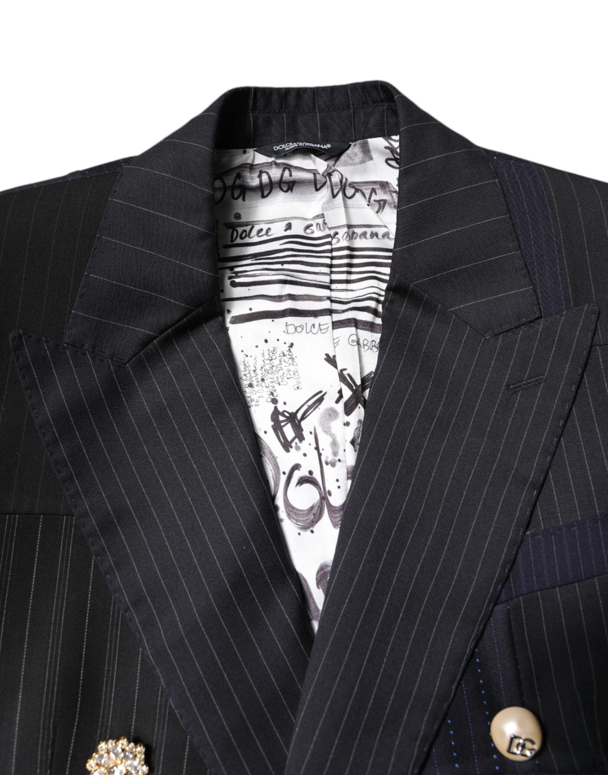 Dolce & Gabbana Multicolor Patchwork Jacke Mantel Anzug Blazer