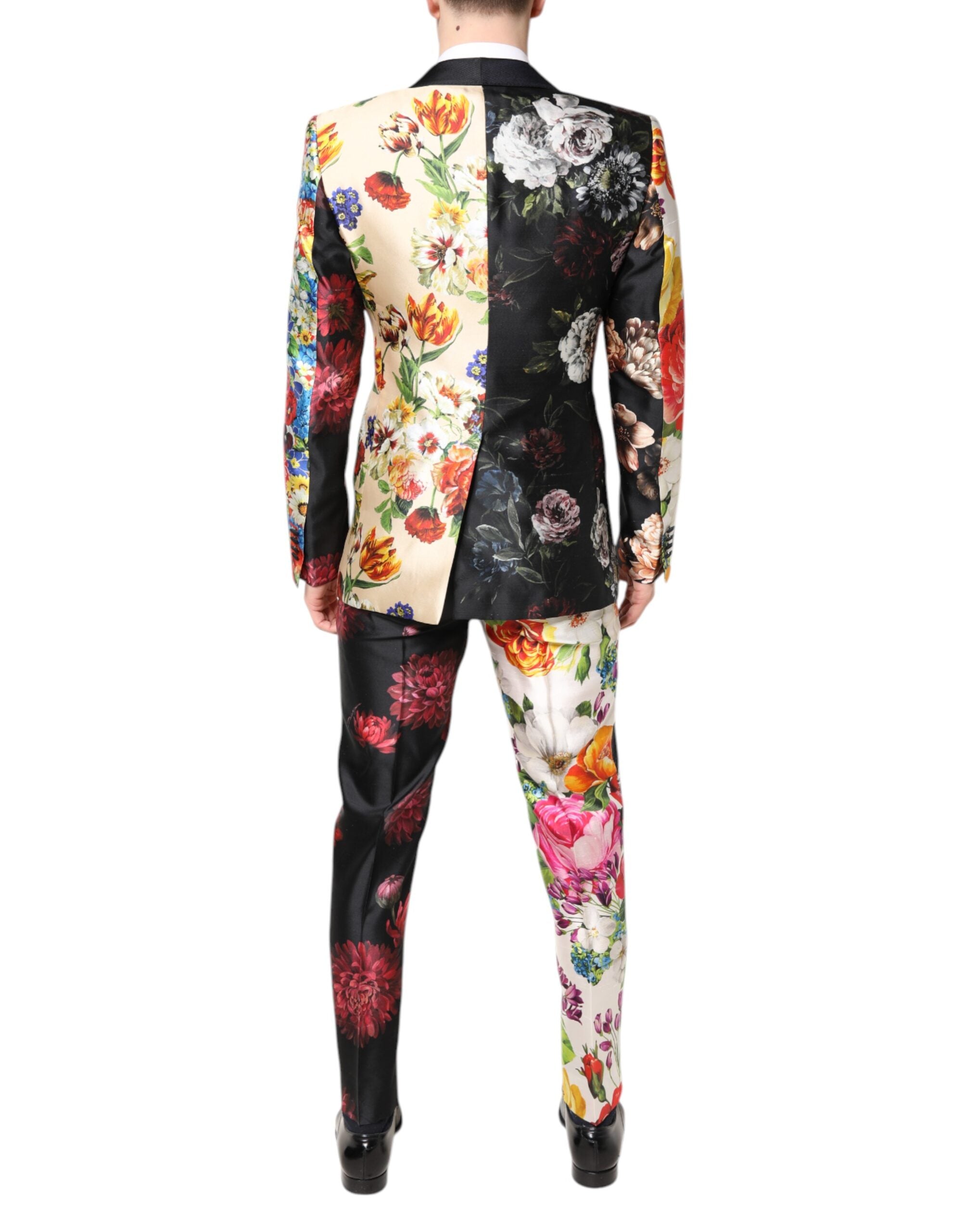 Dolce & Gabbana Multicolor Floral SICILIA Seide 3 Stück Anzug
