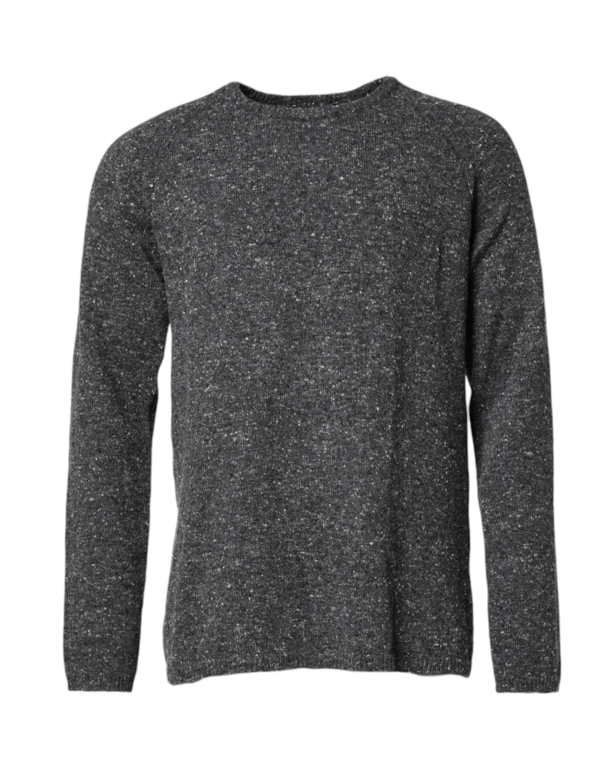 Dolce & Gabbana Grauer Pullover mit Rundhalsausschnitt aus Wolle