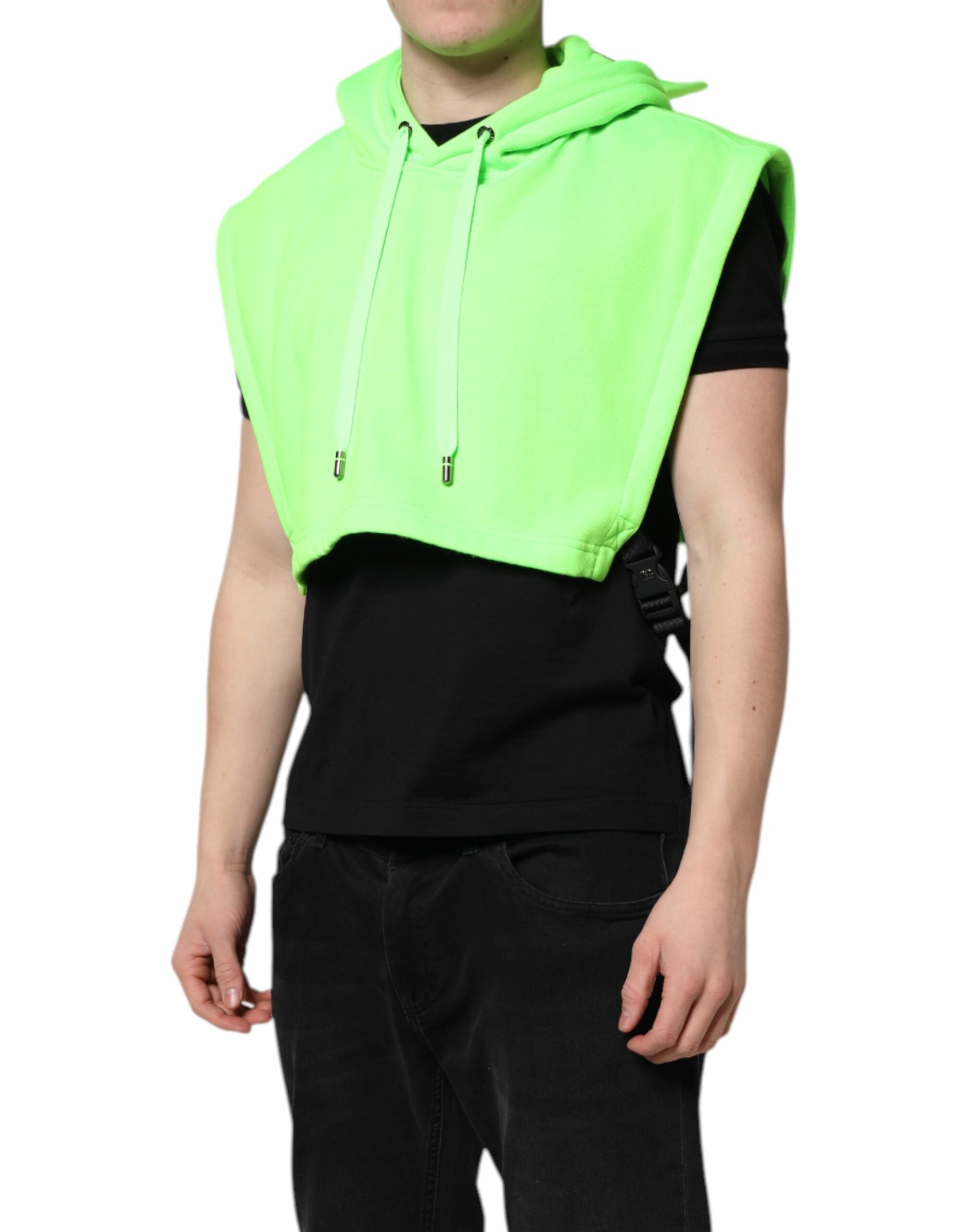 Dolce & Gabbana Grüner Polyester Pullover mit Kapuze Sportswear Weste