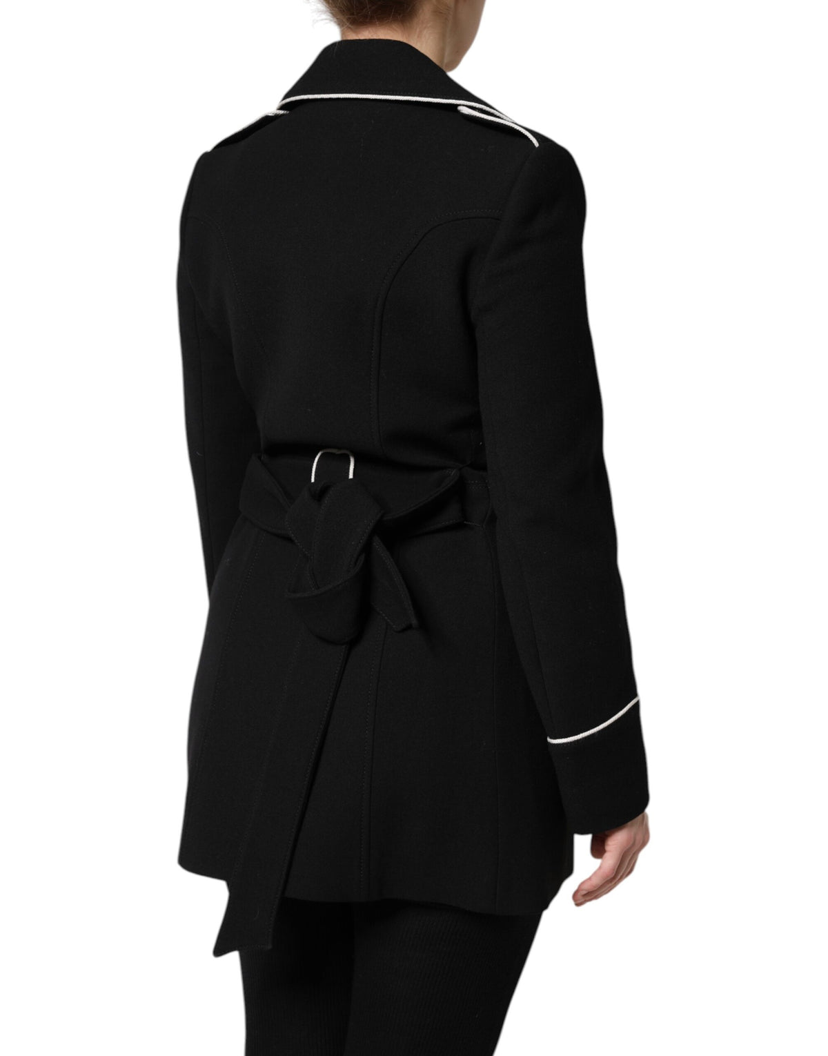 Dolce & Gabbana Schwarze doppelreihige Blazerjacke aus Wolle