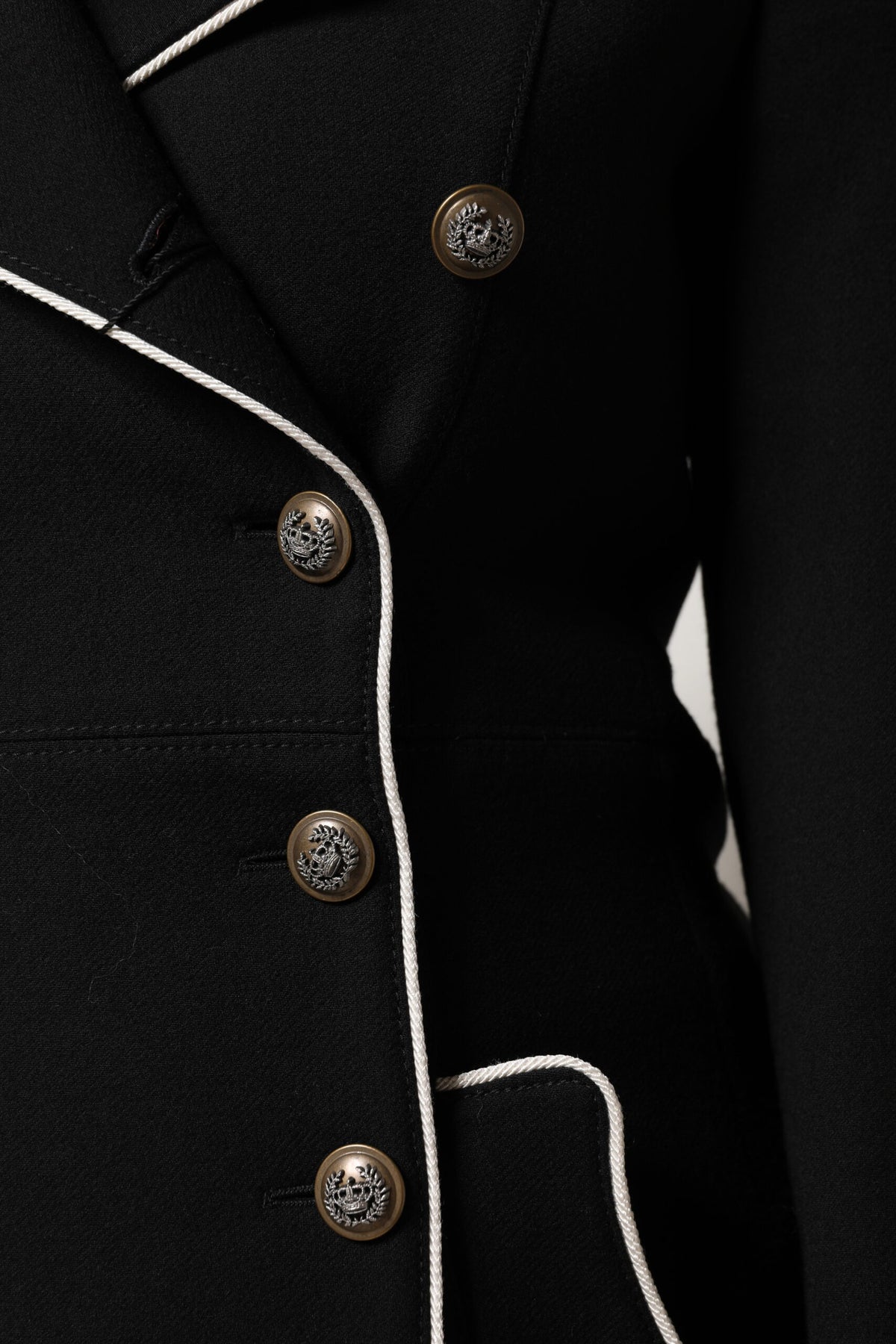 Dolce & Gabbana Schwarze doppelreihige Blazerjacke aus Wolle