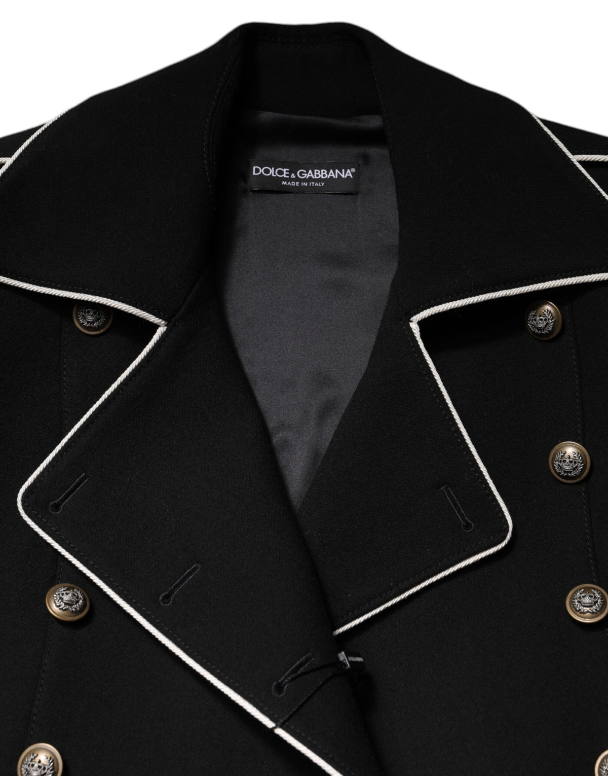Dolce & Gabbana Schwarze doppelreihige Blazerjacke aus Wolle