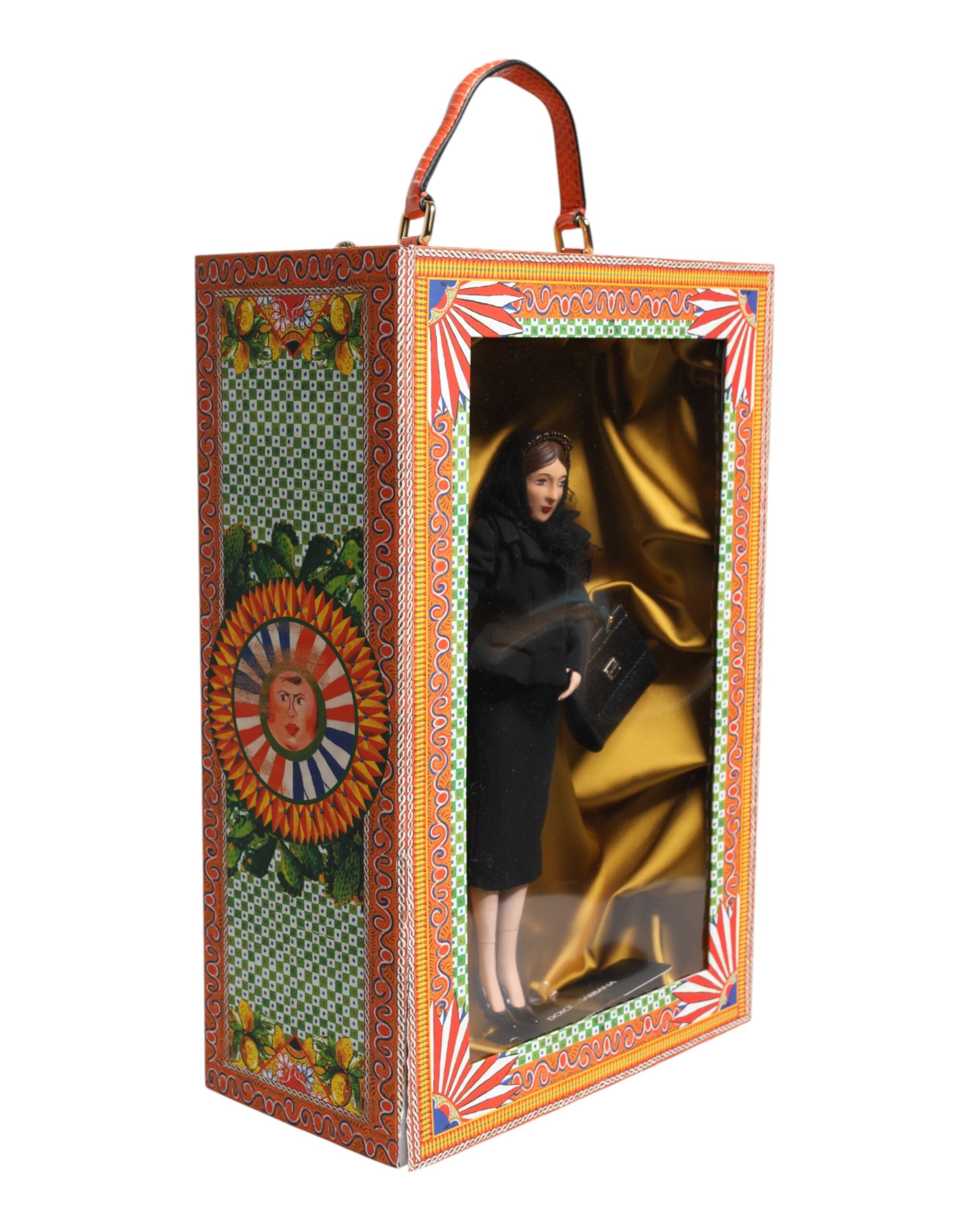 Dolce & Gabbana Schwarzes Kleid Keramik Porzellan Mode Leder Sizilien Puppen