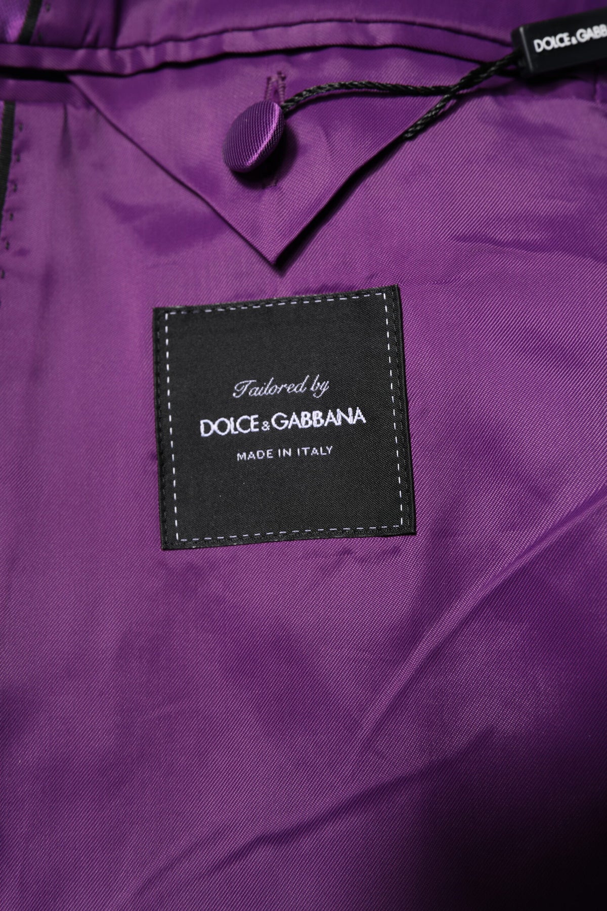 Dolce & Gabbana Lila Zweireiher Männer Anzug Mantel Blazer