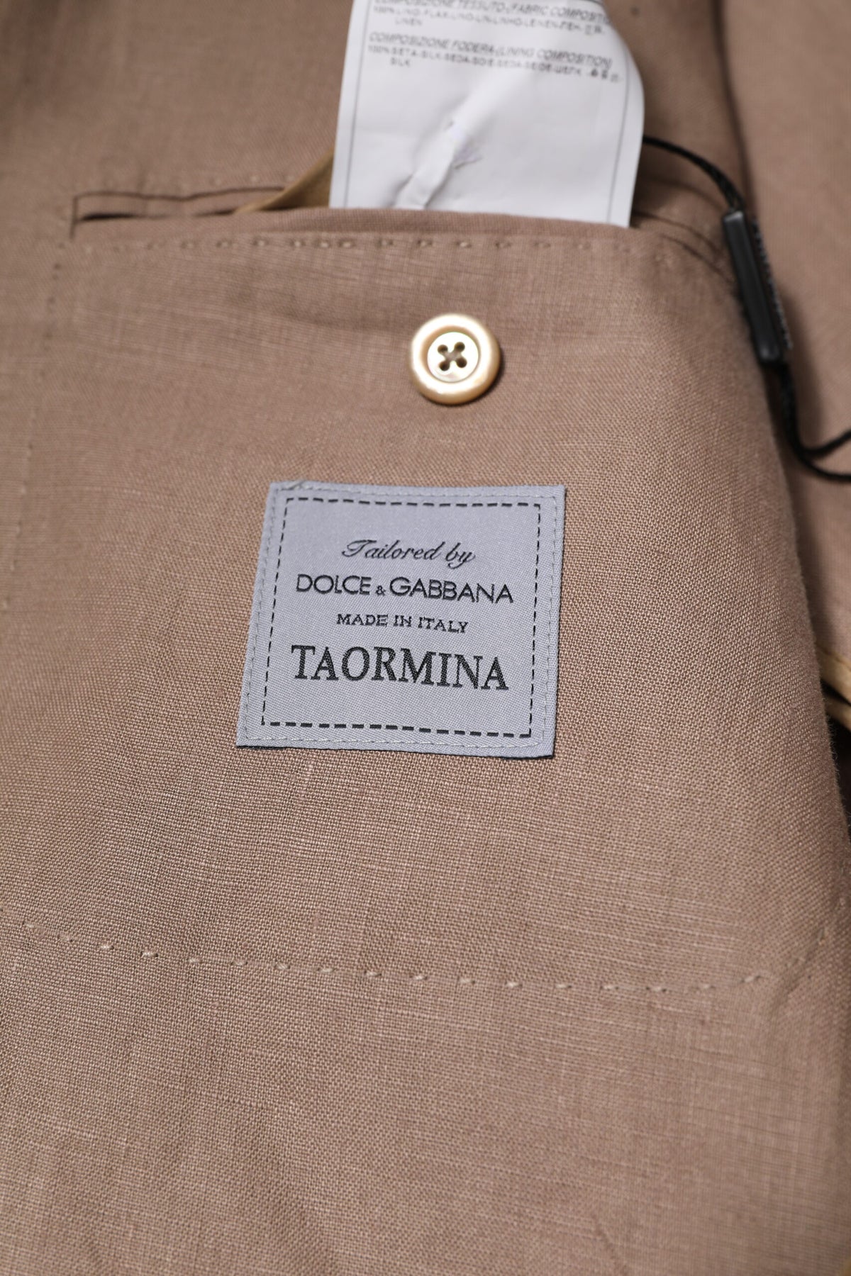 Dolce & Gabbana Beige TAORMINA Einreihiger Mantel Blazer