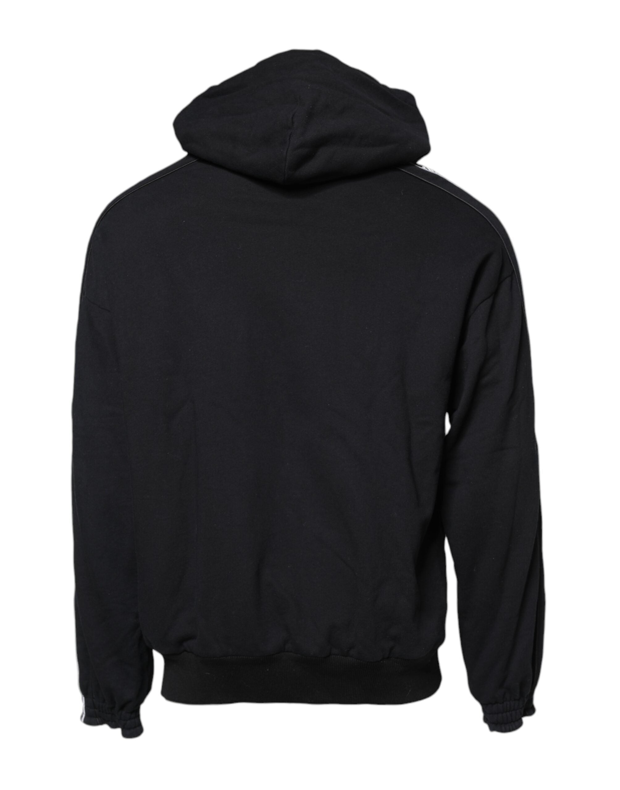 Dolce & Gabbana Schwarzes Baumwoll-Logo-Sweatshirt mit Kapuze Pullover