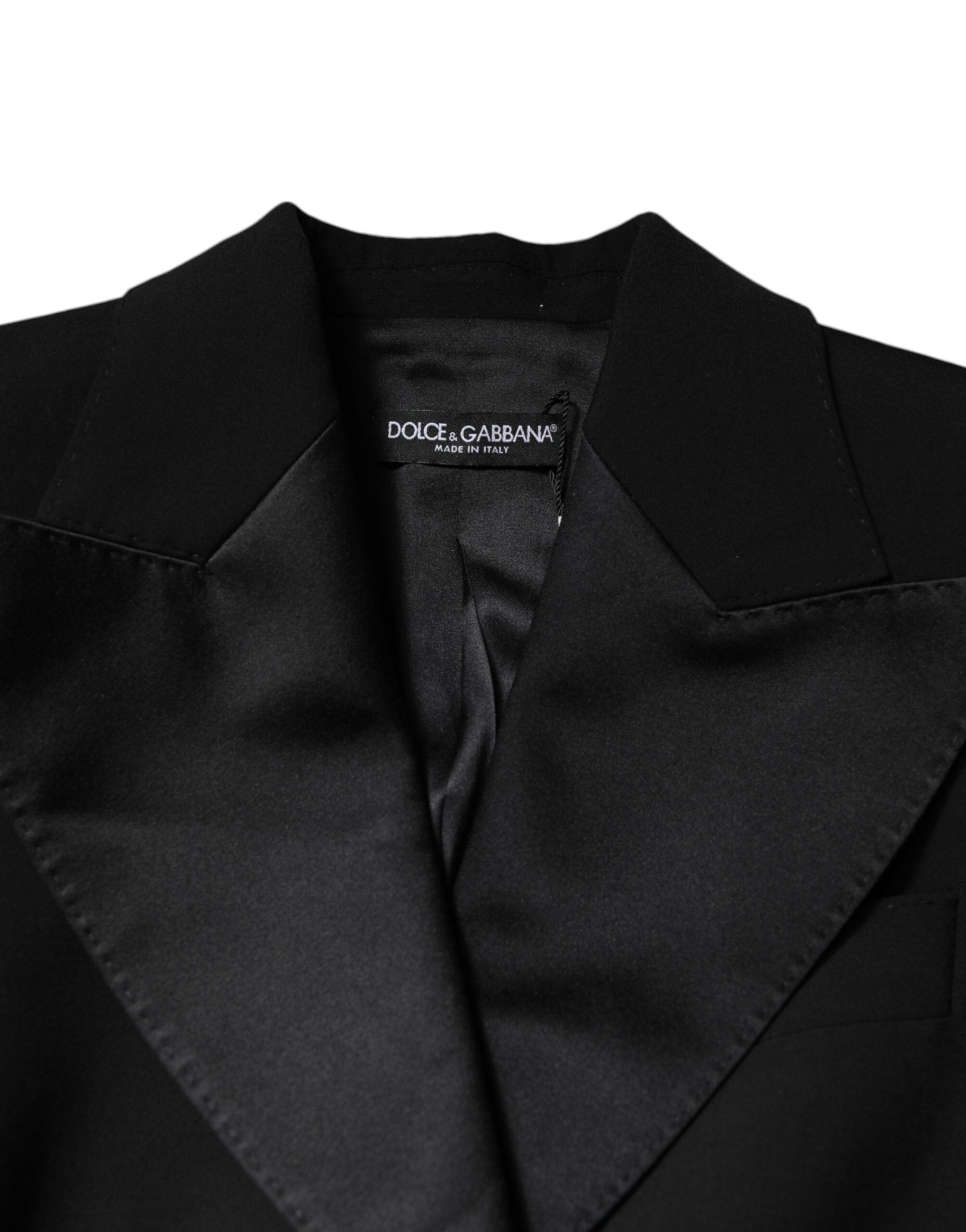 Dolce & Gabbana Schwarzer Woll-Jumpsuit Kleid Frauen Mantel Jacke